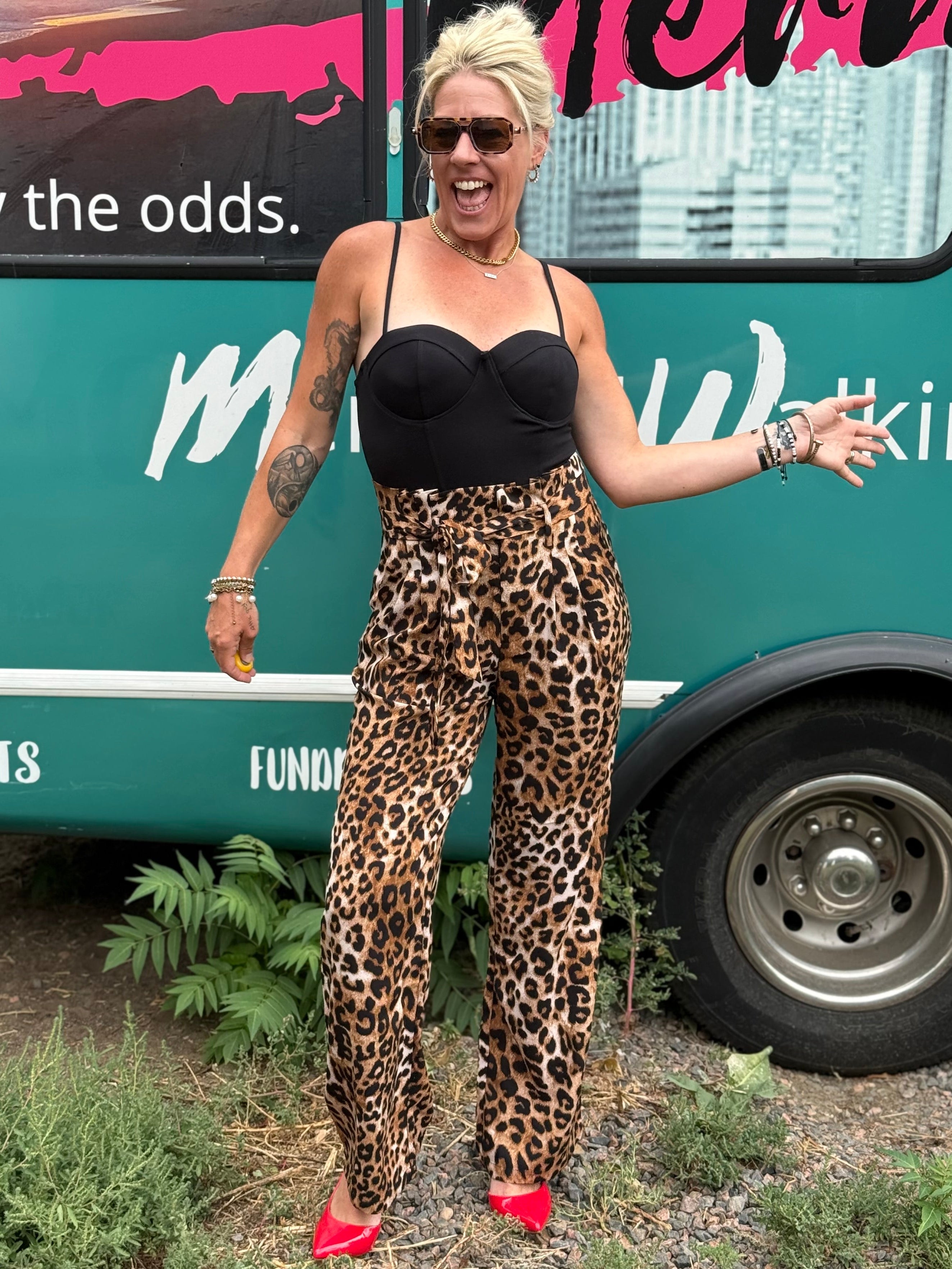 High Rise Leopard Pants