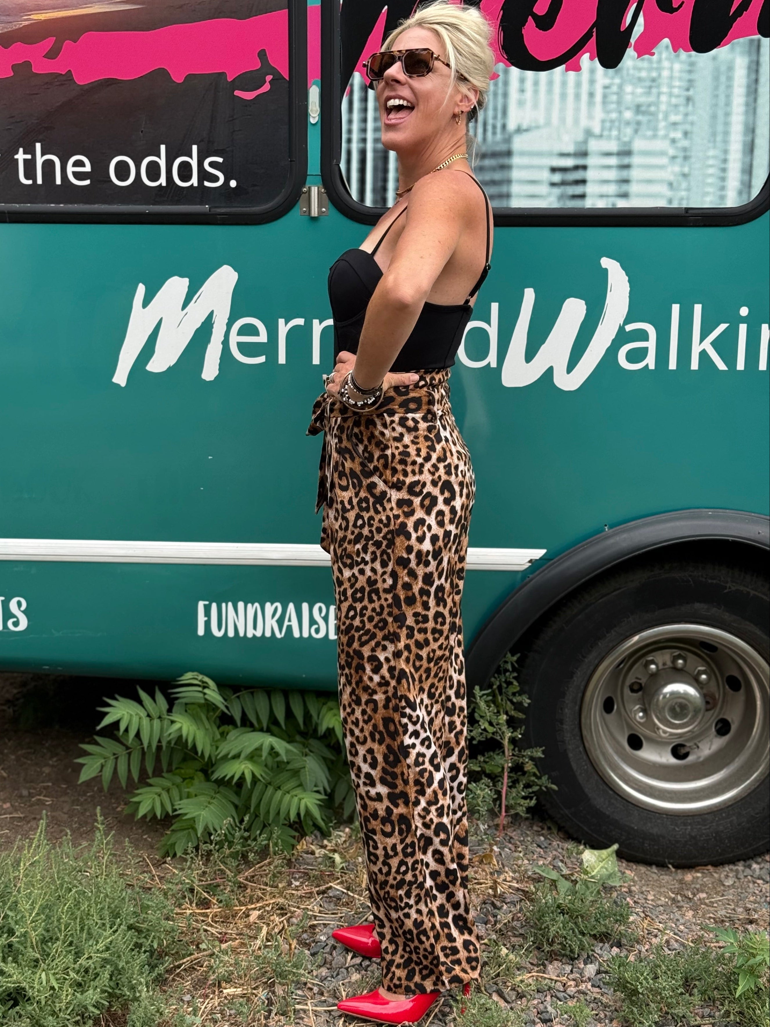 High Rise Leopard Pants