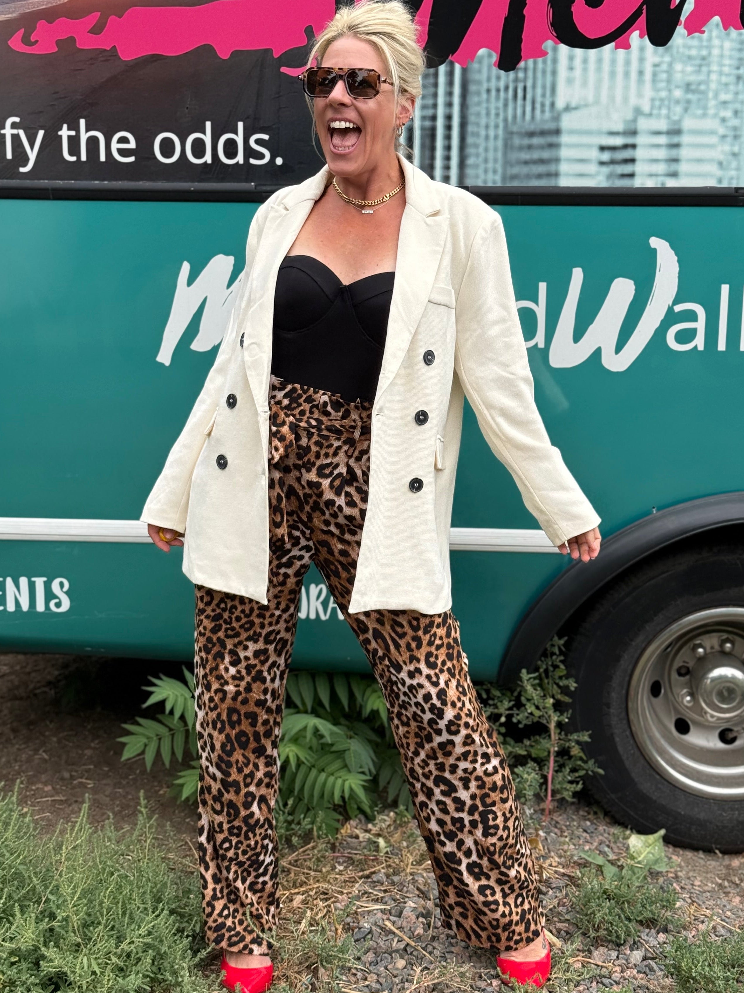 High Rise Leopard Pants