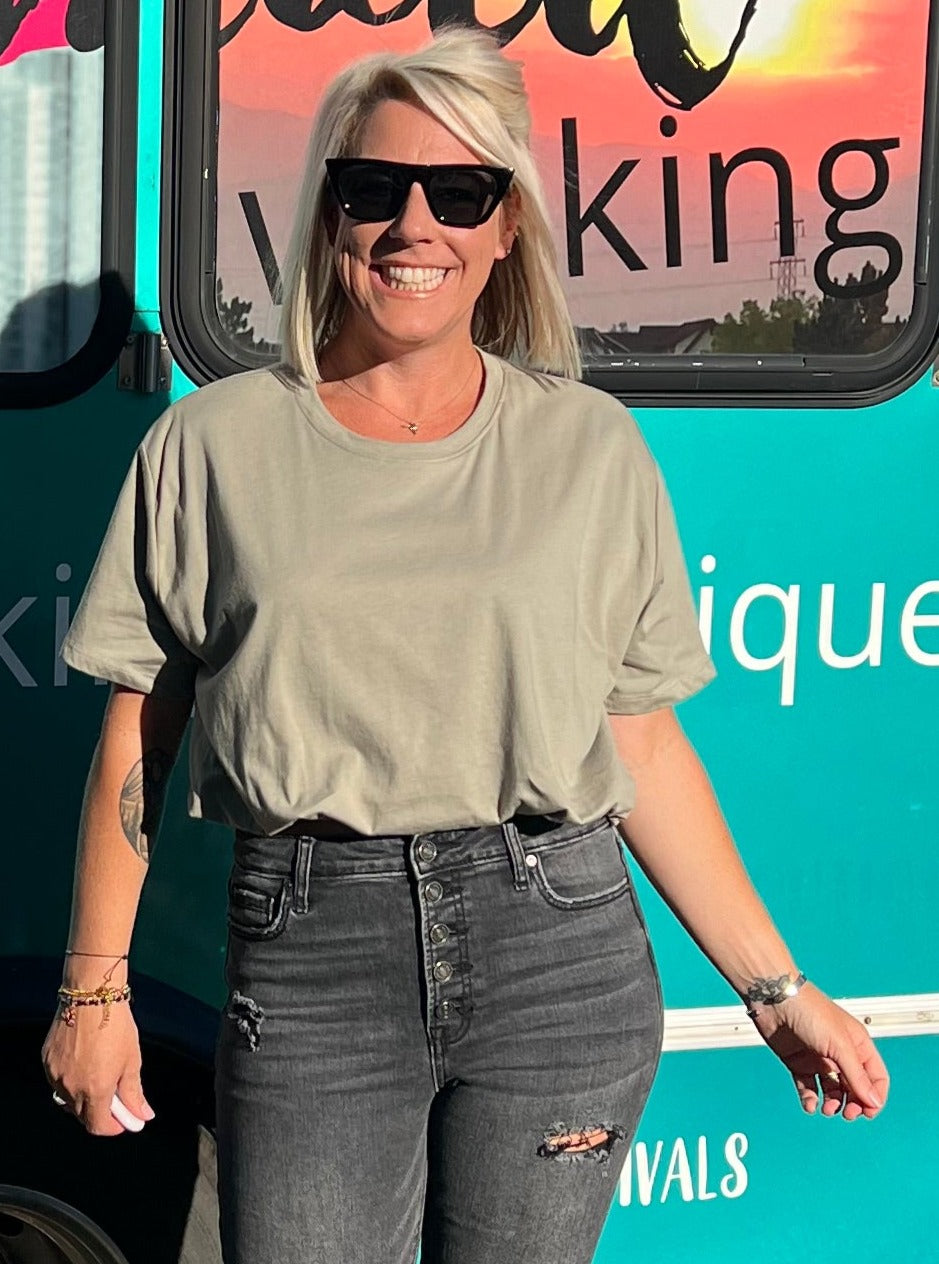 Mocked Tuck Top in Green