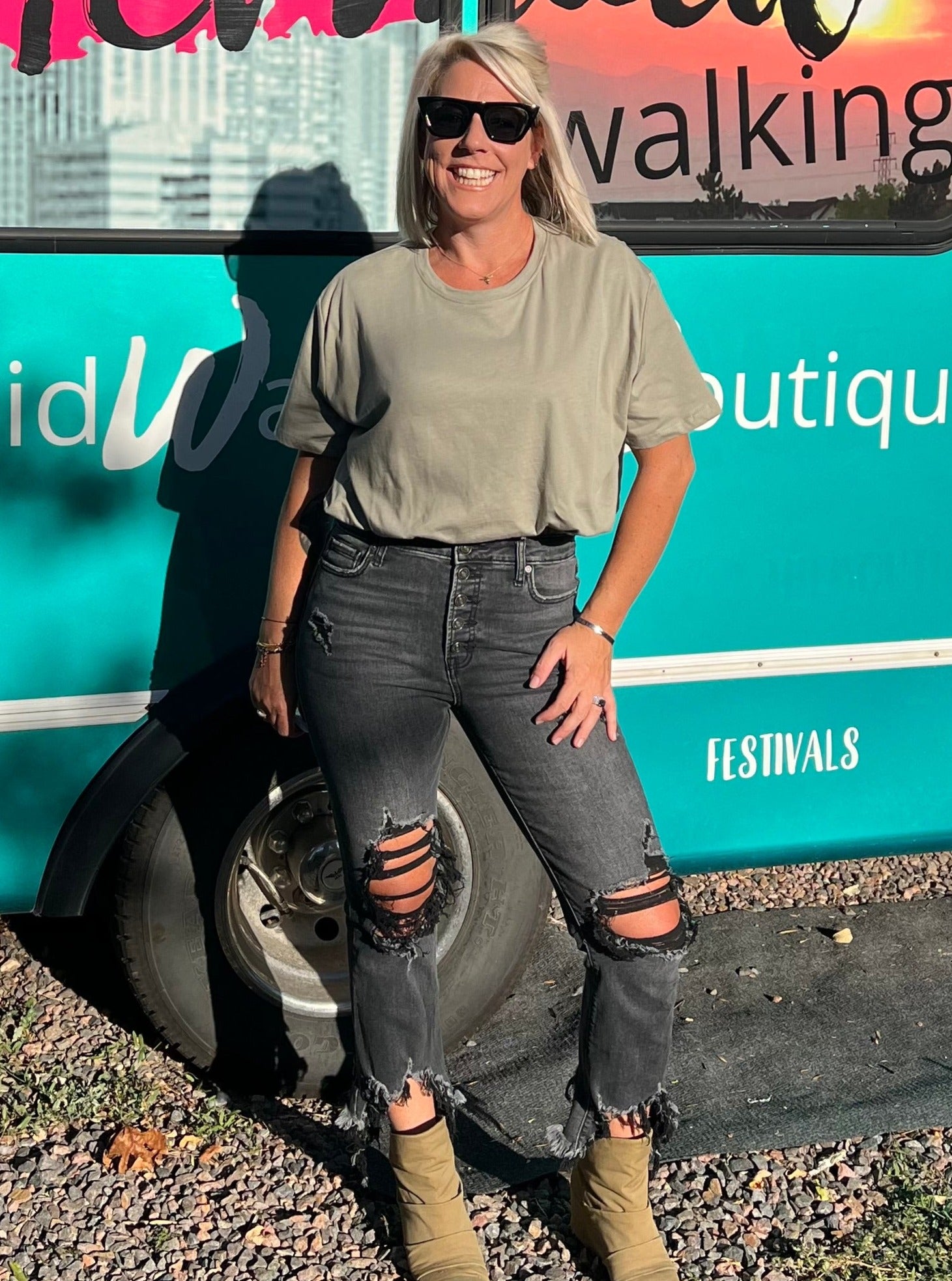 Mocked Tuck Top in Green