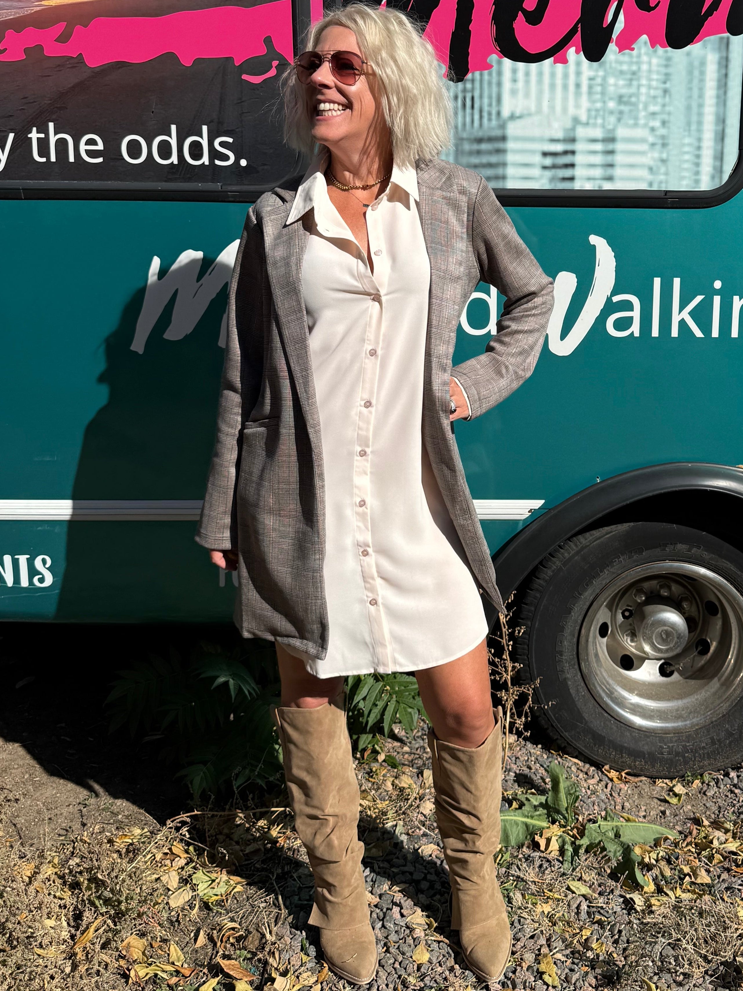 Beckett Shirt Dress in Cream