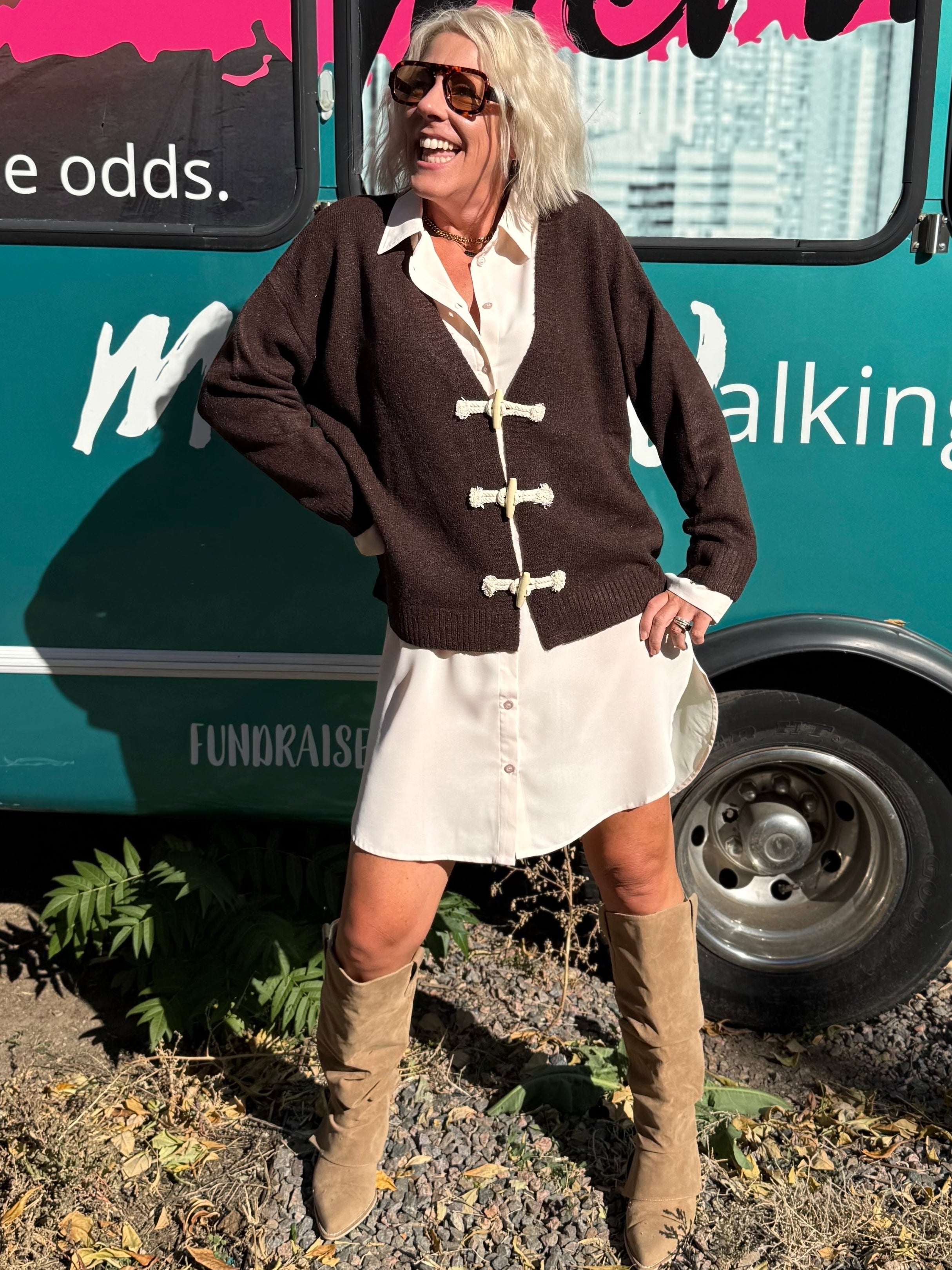 Beckett Shirt Dress in Cream