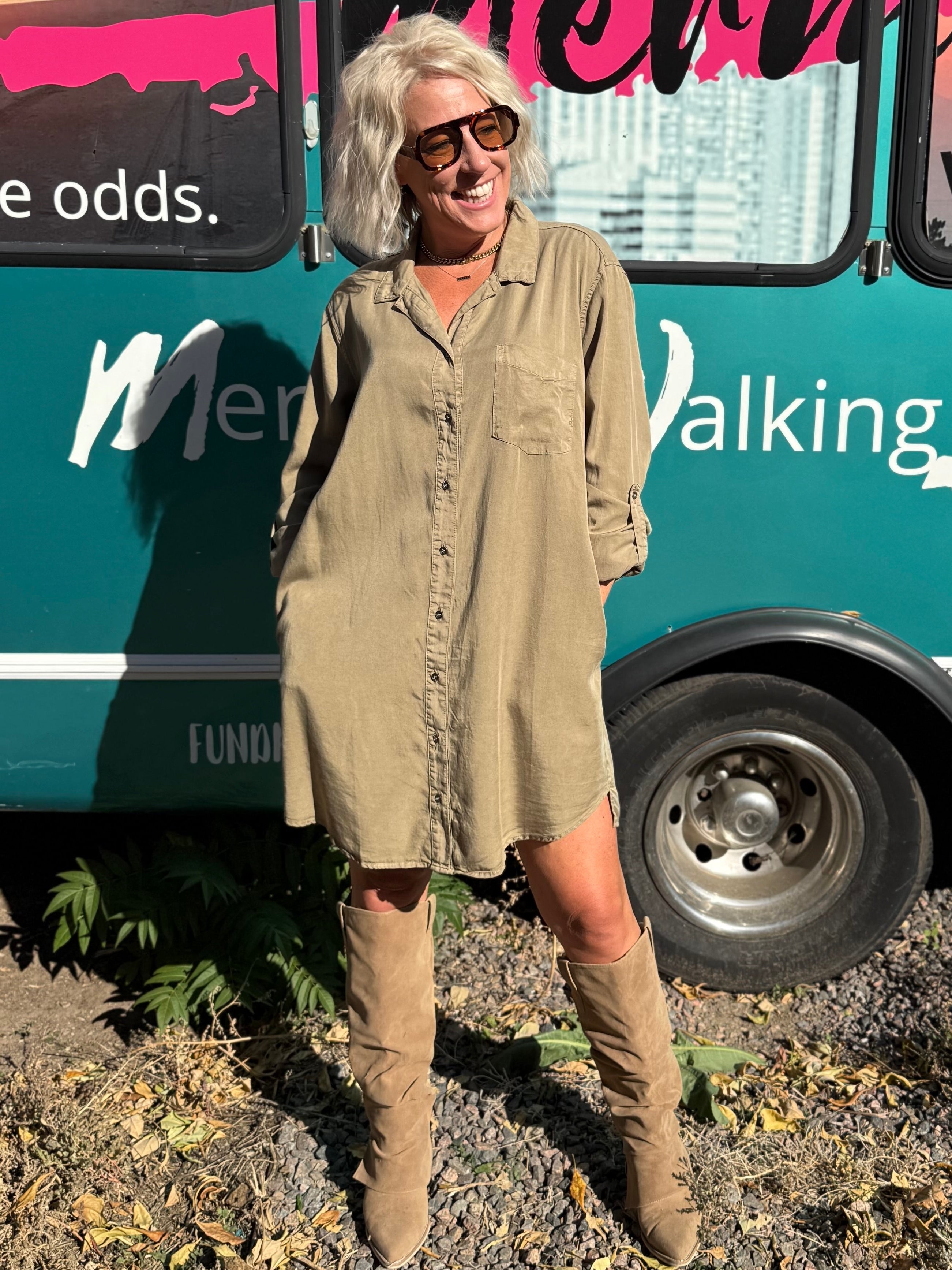 Antonia Dress in Olive