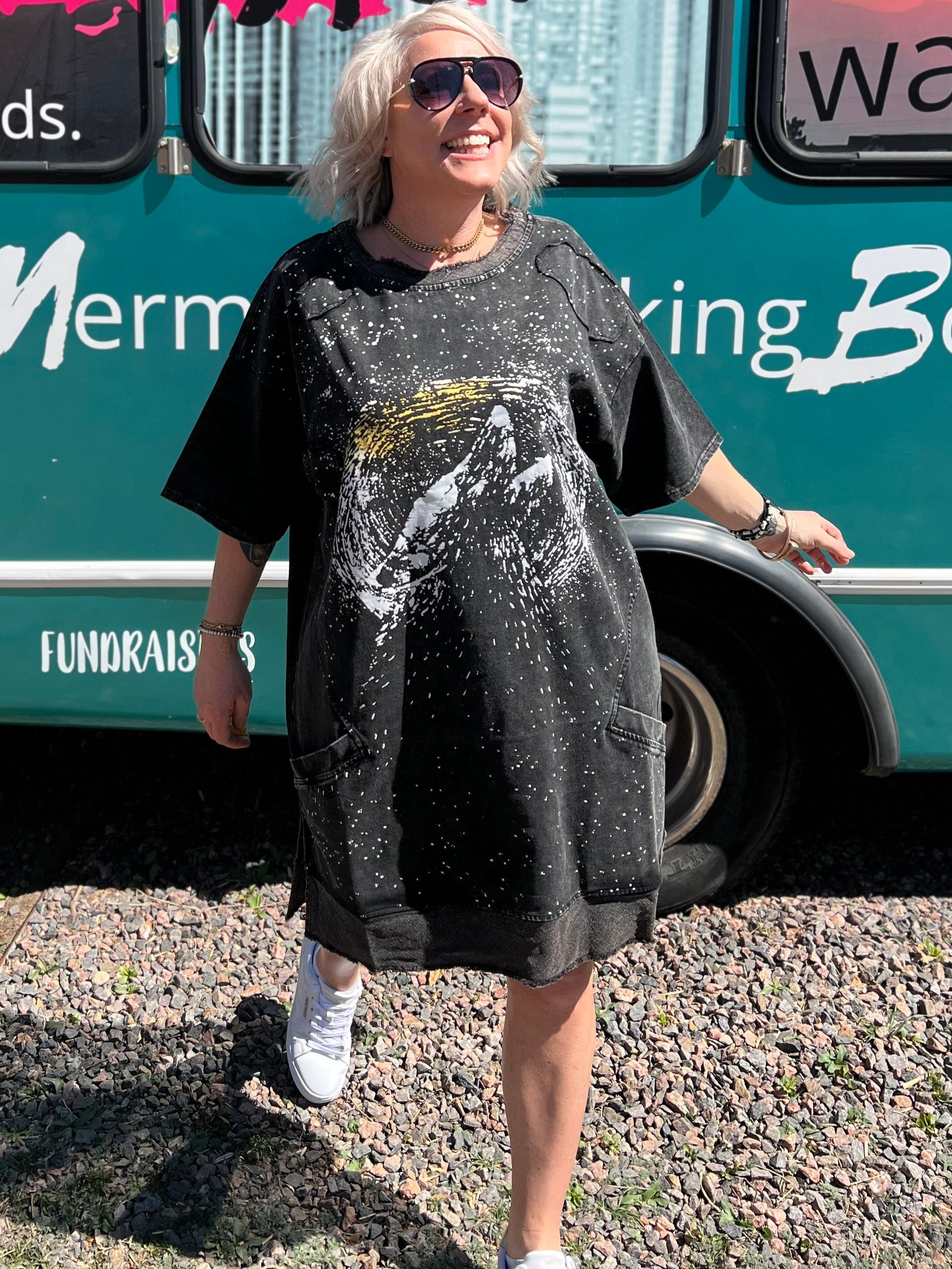 Artsy Mountain T-shirt Dress