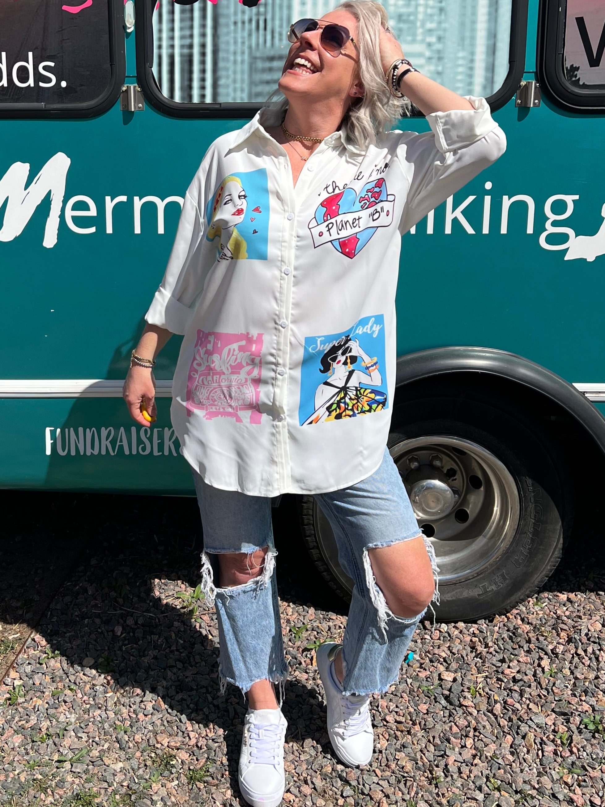 No Planet B Button Up