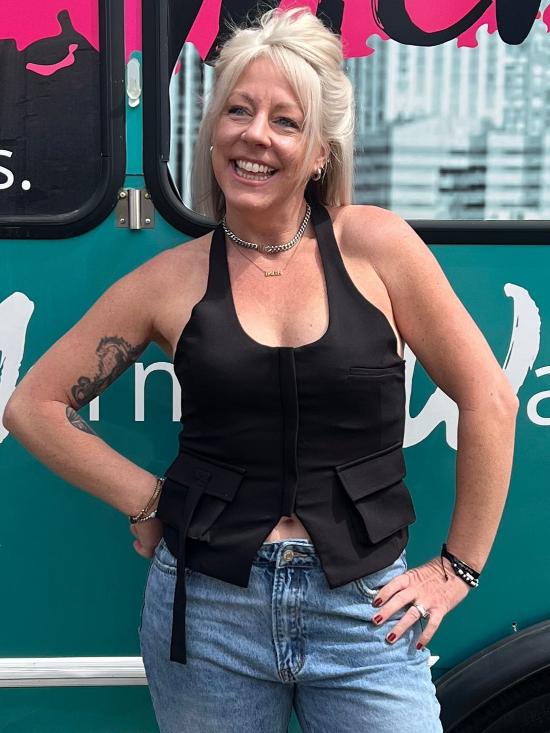 Take Charge Halter Top in Black