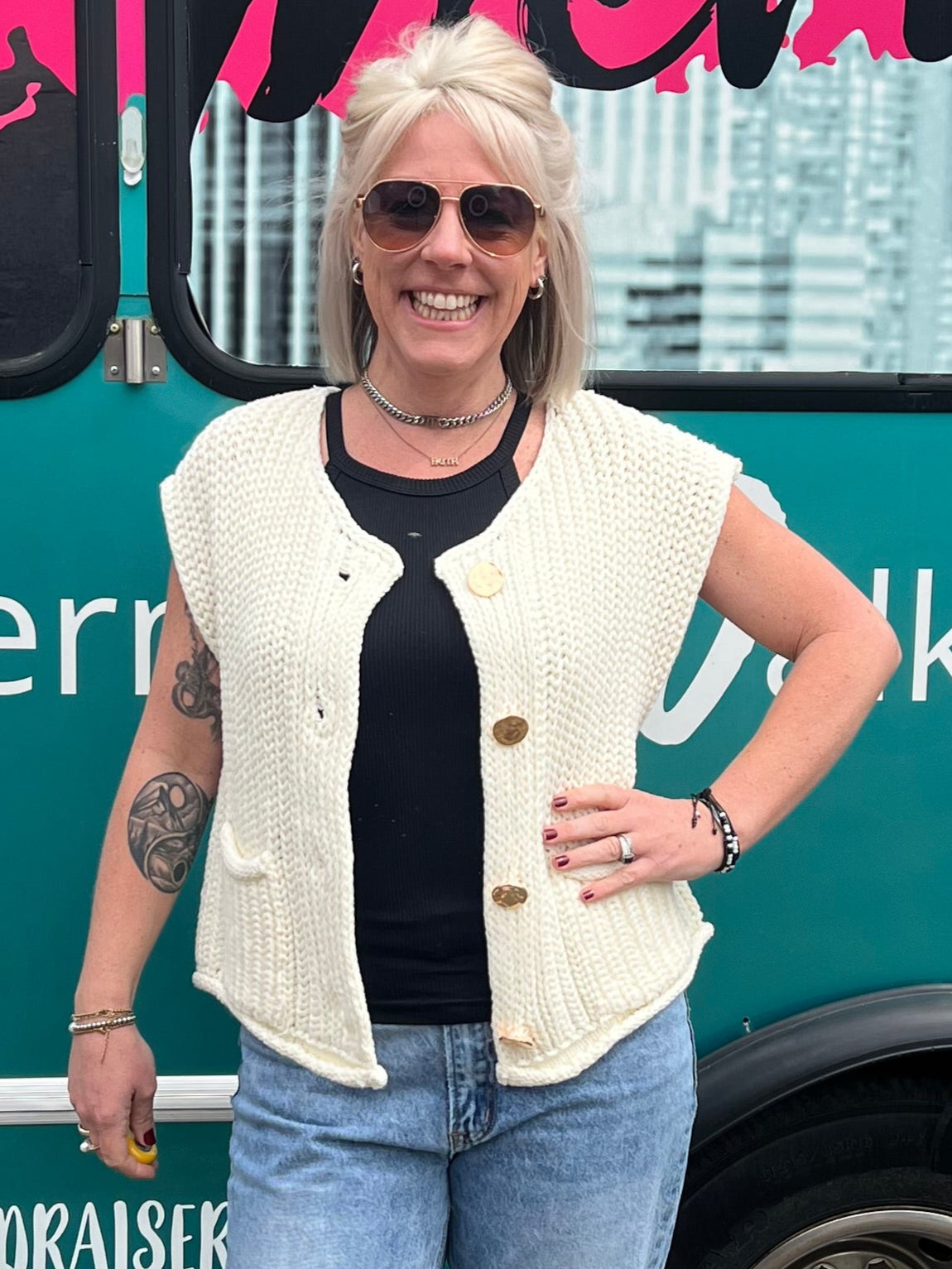 Gold Button Cardigan