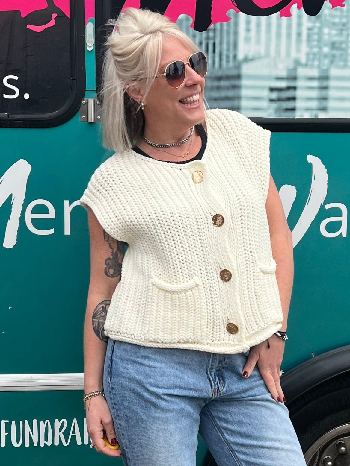 Gold Button Cardigan