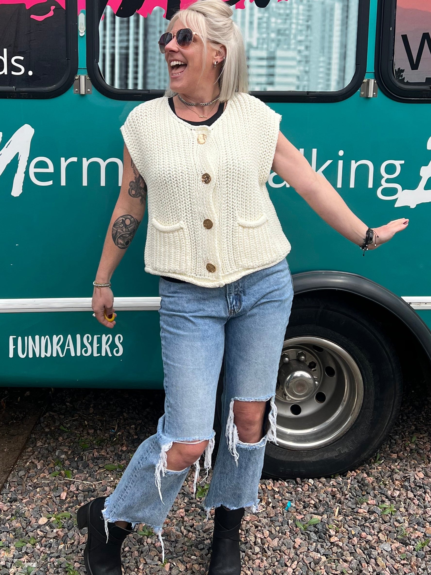 Gold Button Cardigan