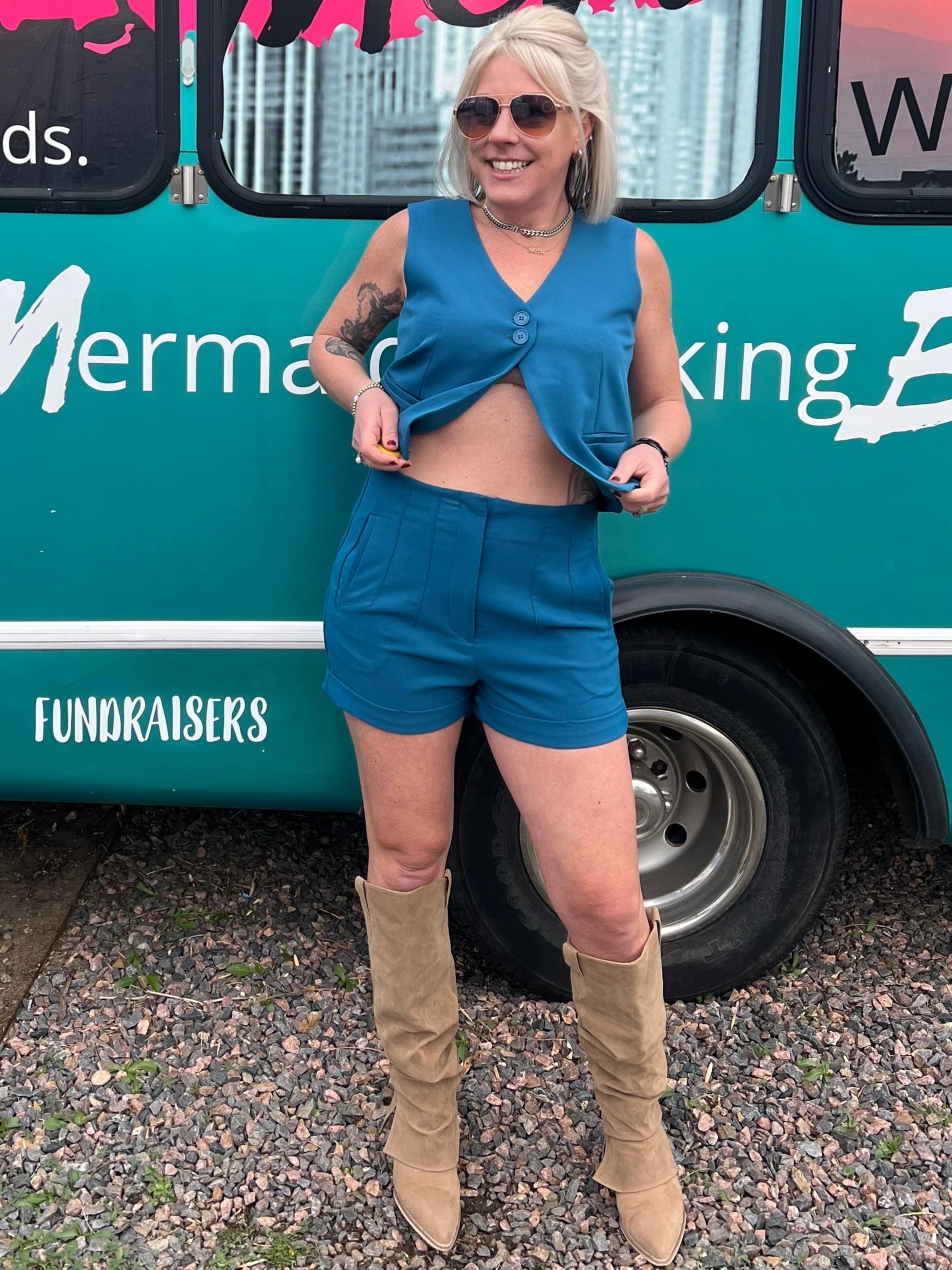 AJ Shorts in Teal