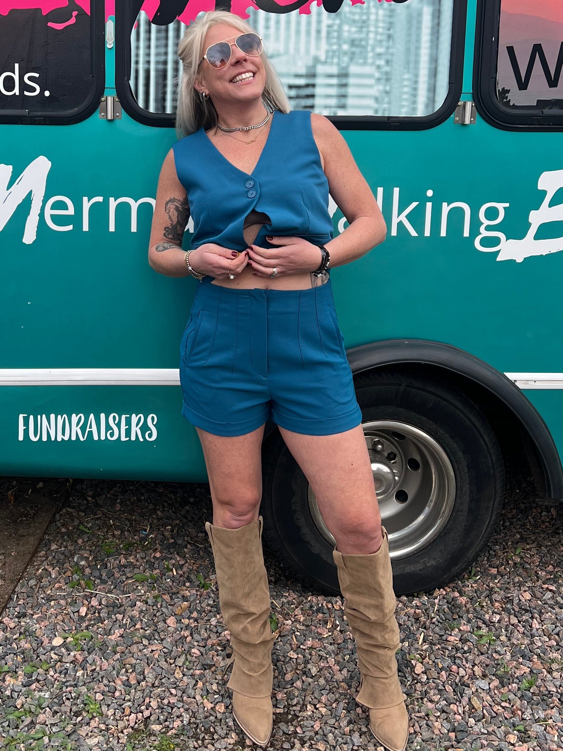 AJ Shorts in Teal