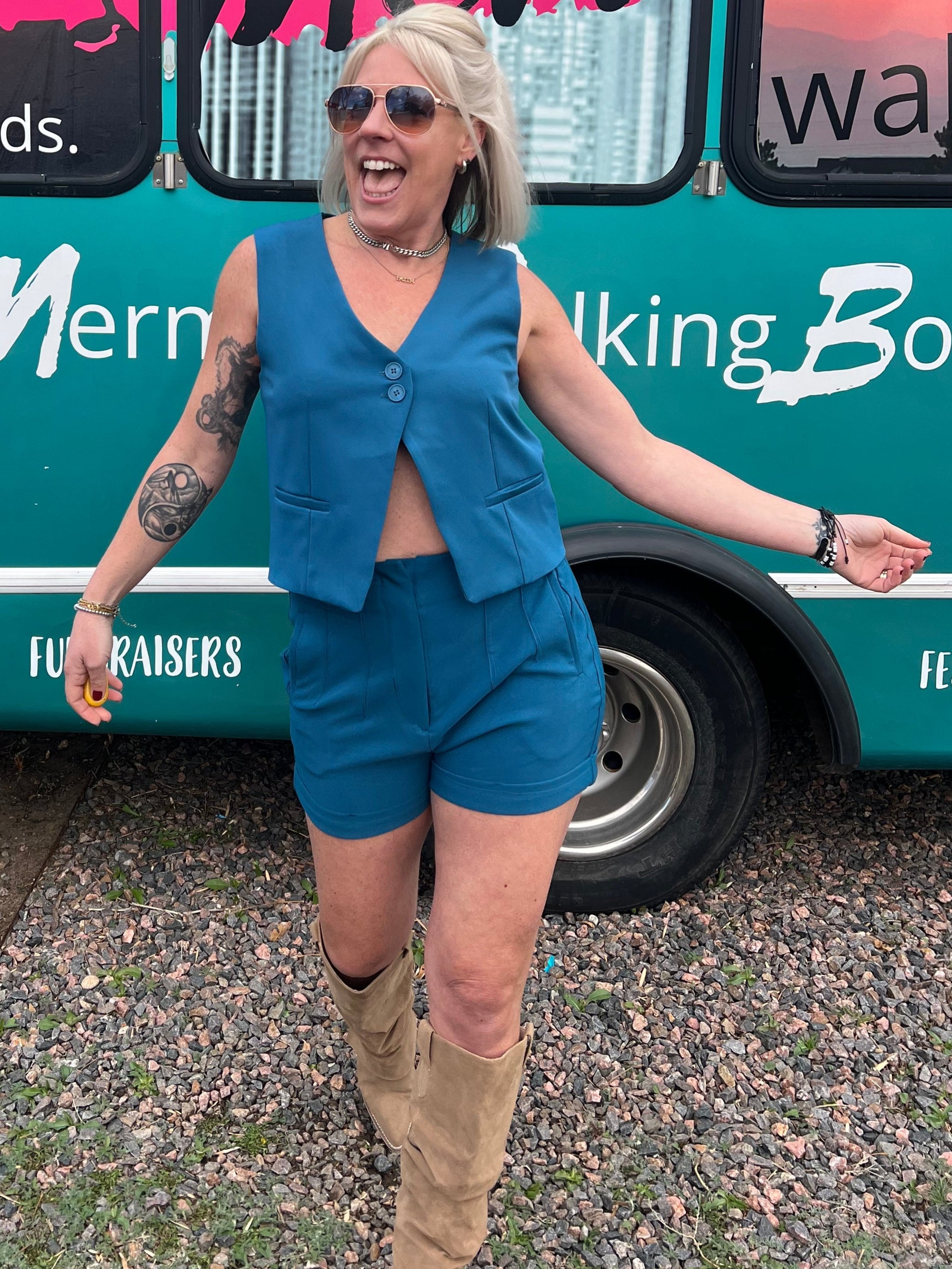 AJ Shorts in Teal