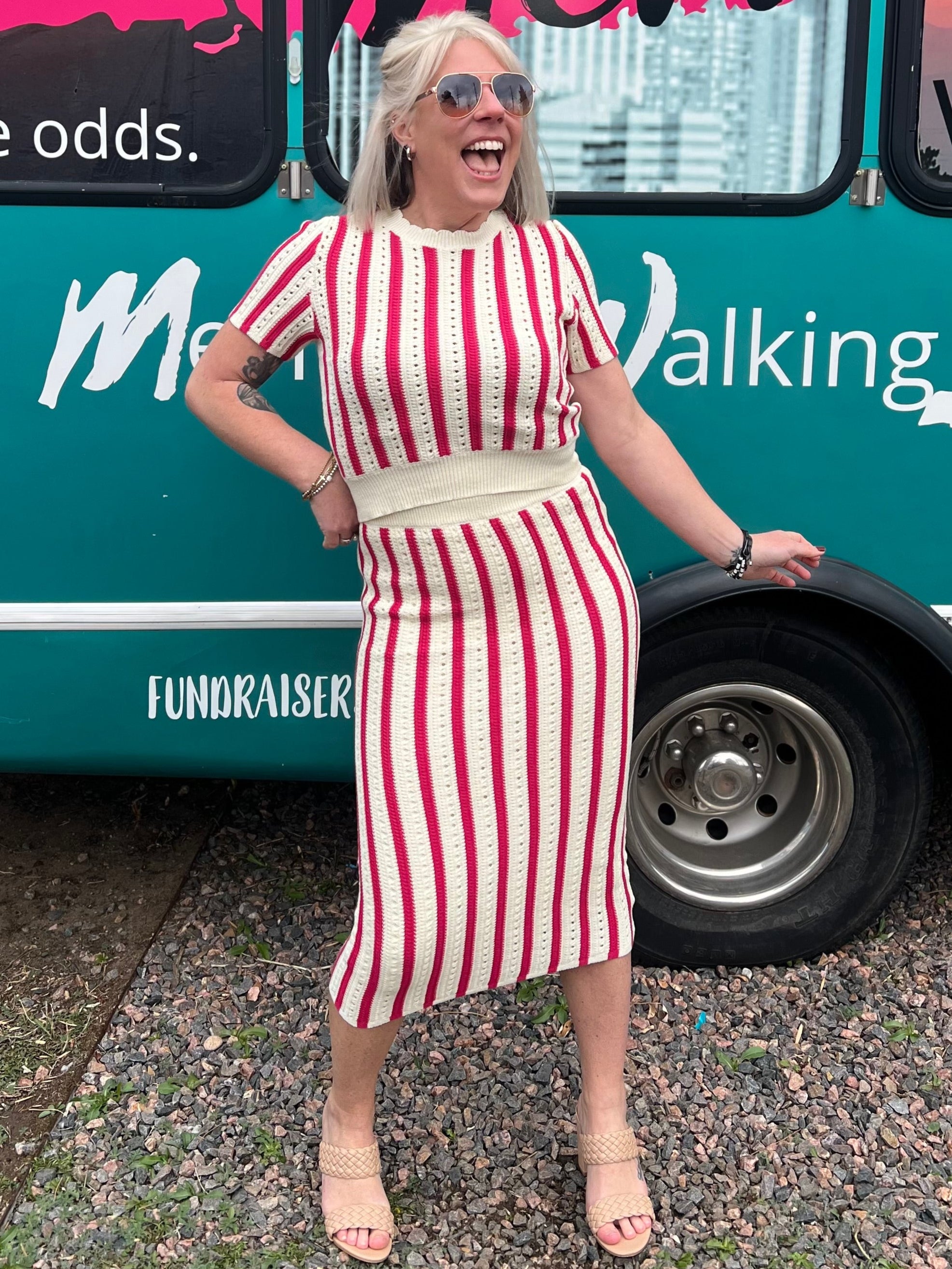 Bold Stripe Knit Set