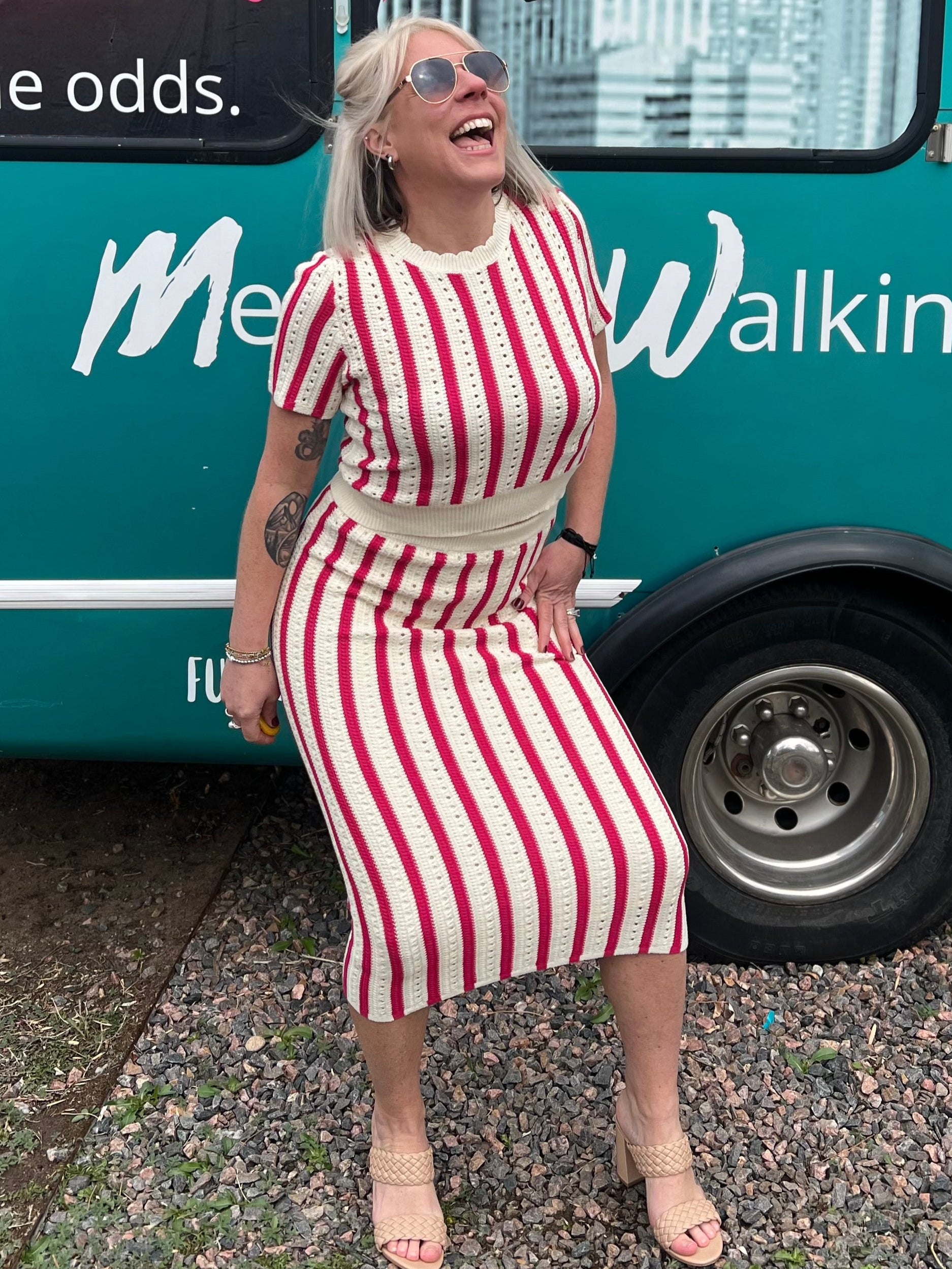 Bold Stripe Knit Set