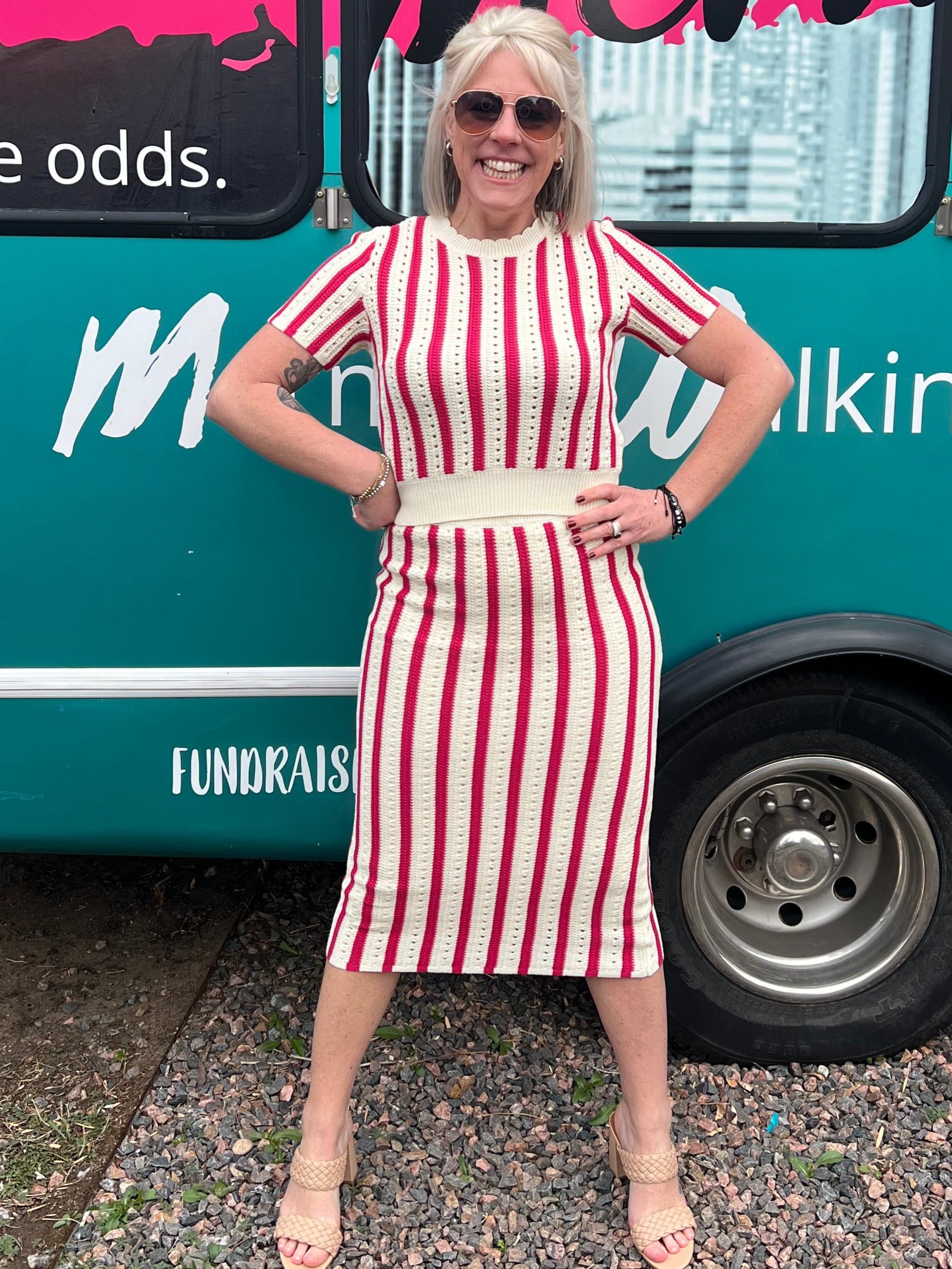 Bold Stripe Knit Set