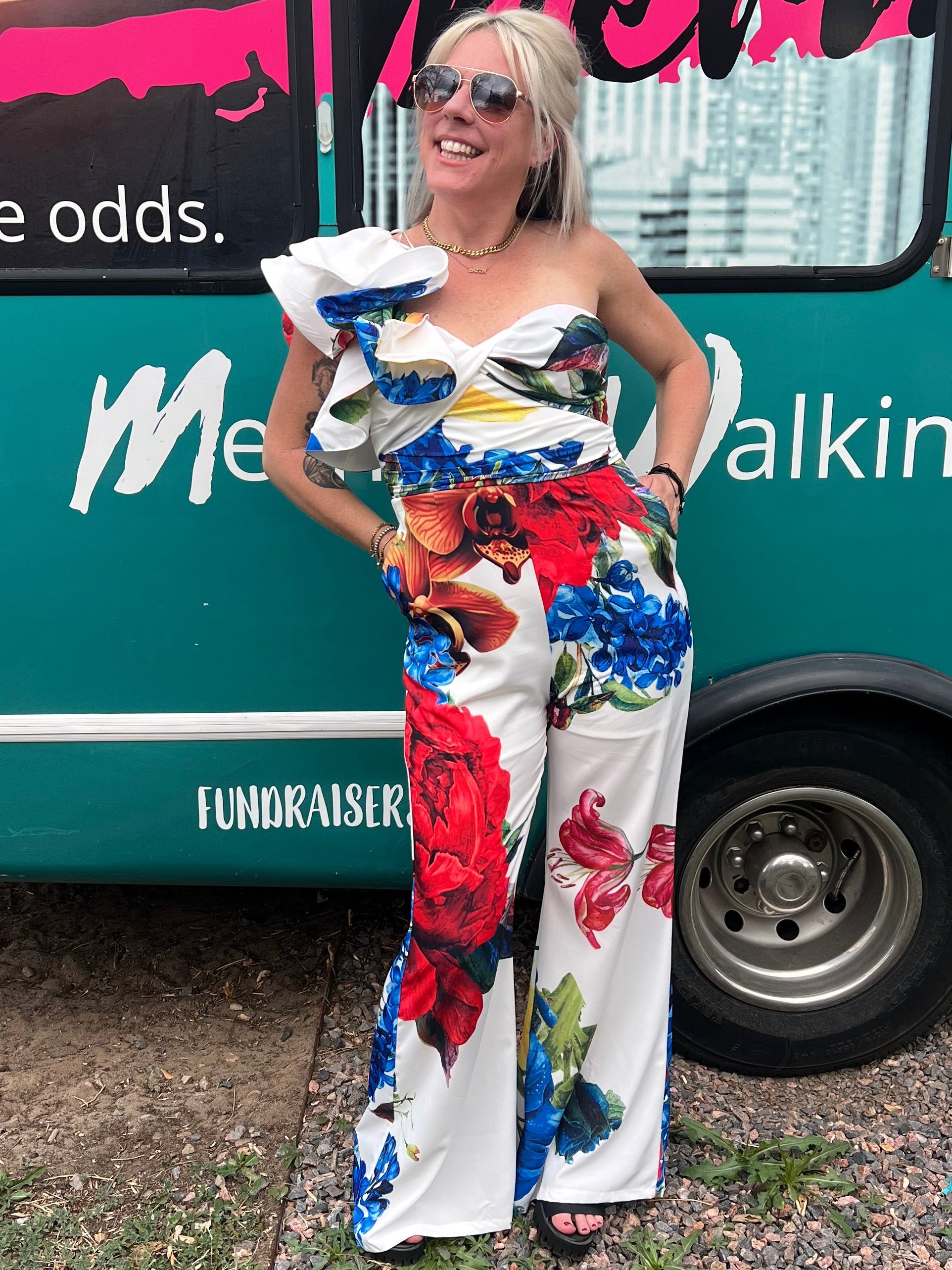 Bloom Boldly One Shoulder Jumpsuit