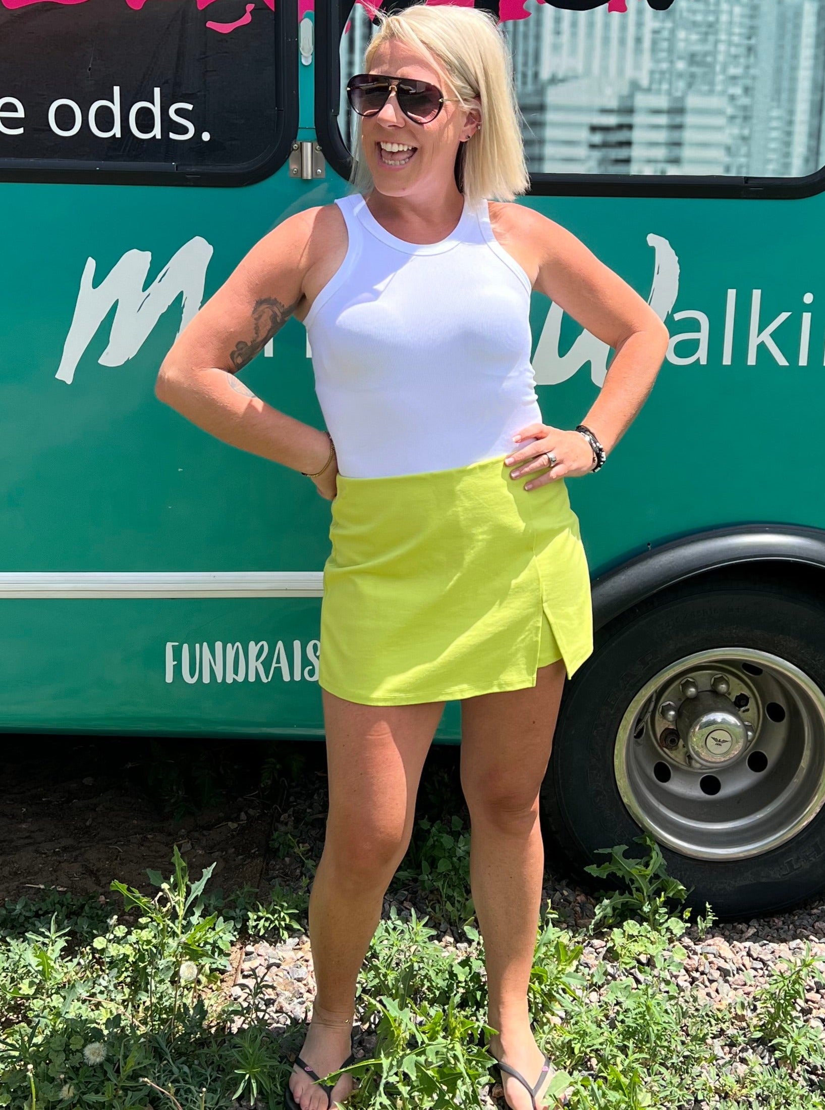 Chartreuse Skort
