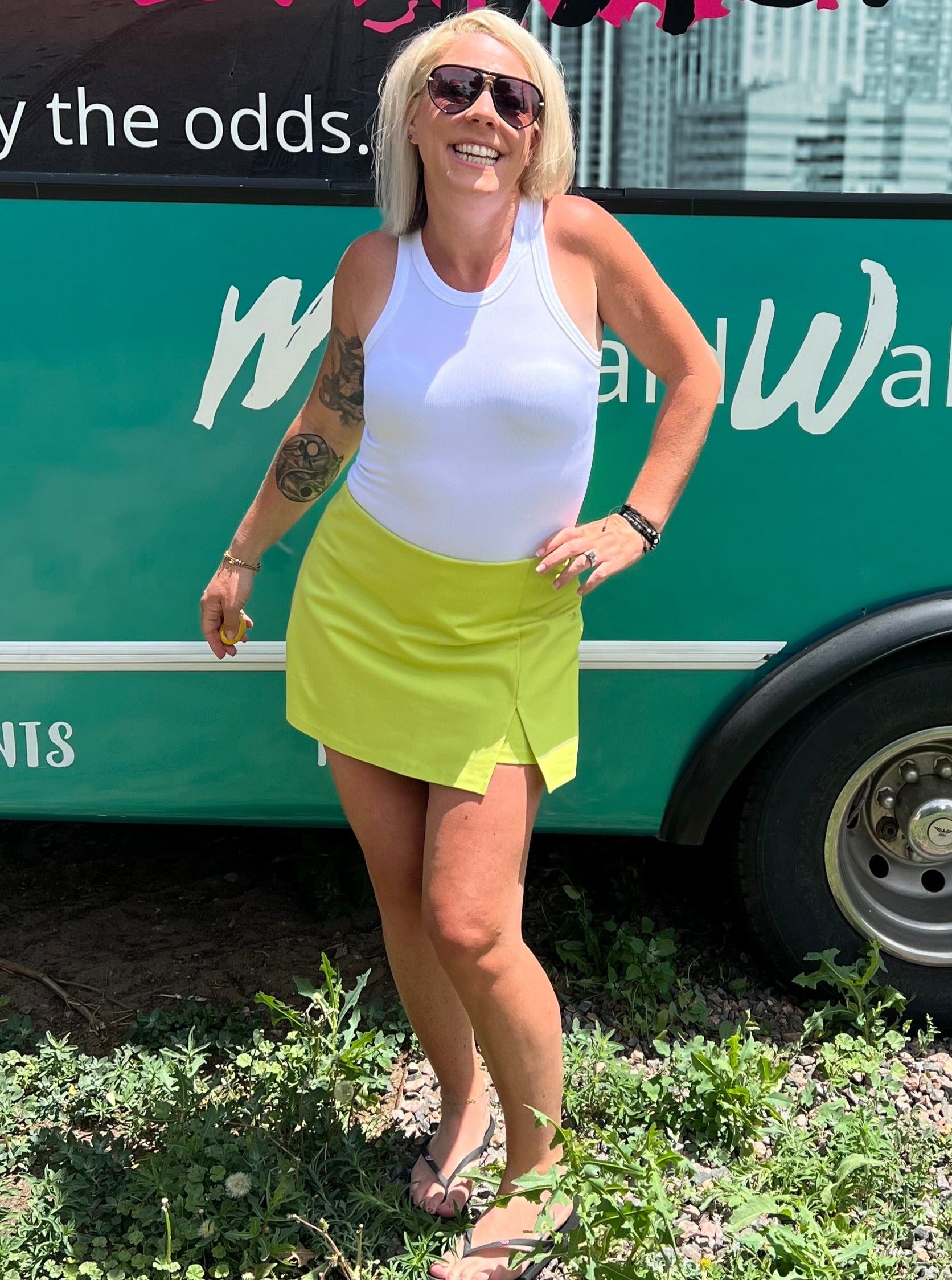 Chartreuse Skort