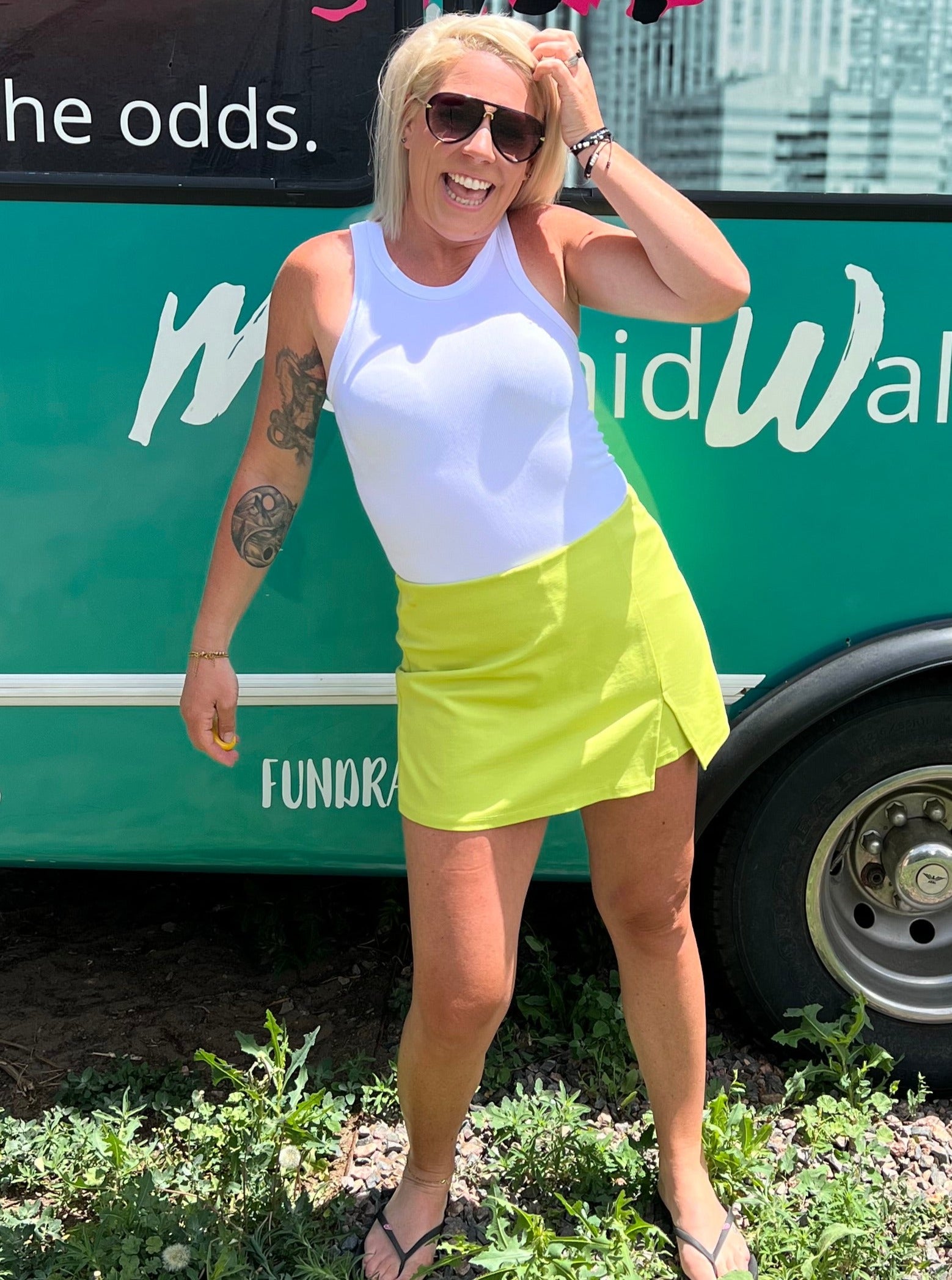 Chartreuse Skort