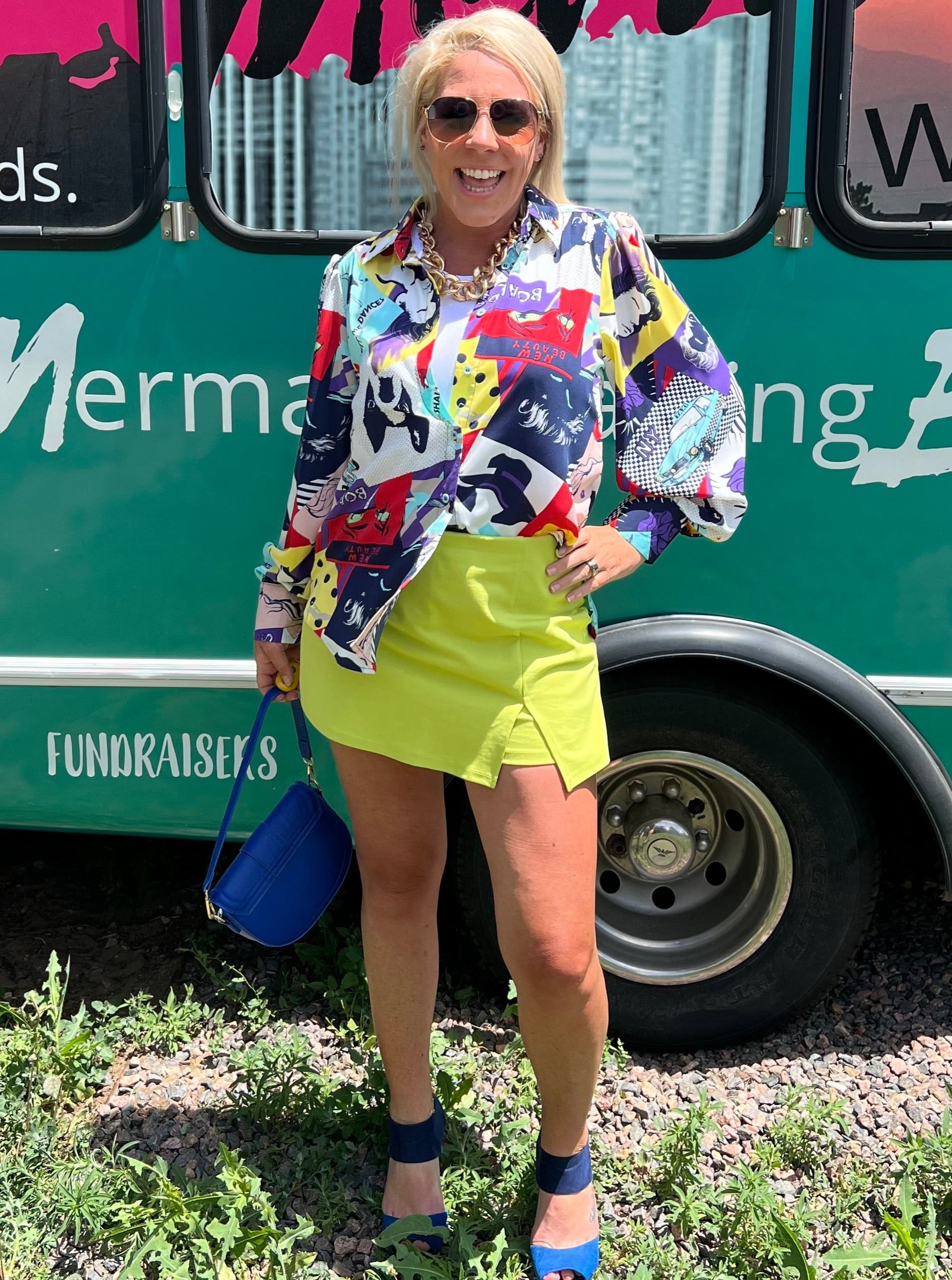 Chartreuse Skort