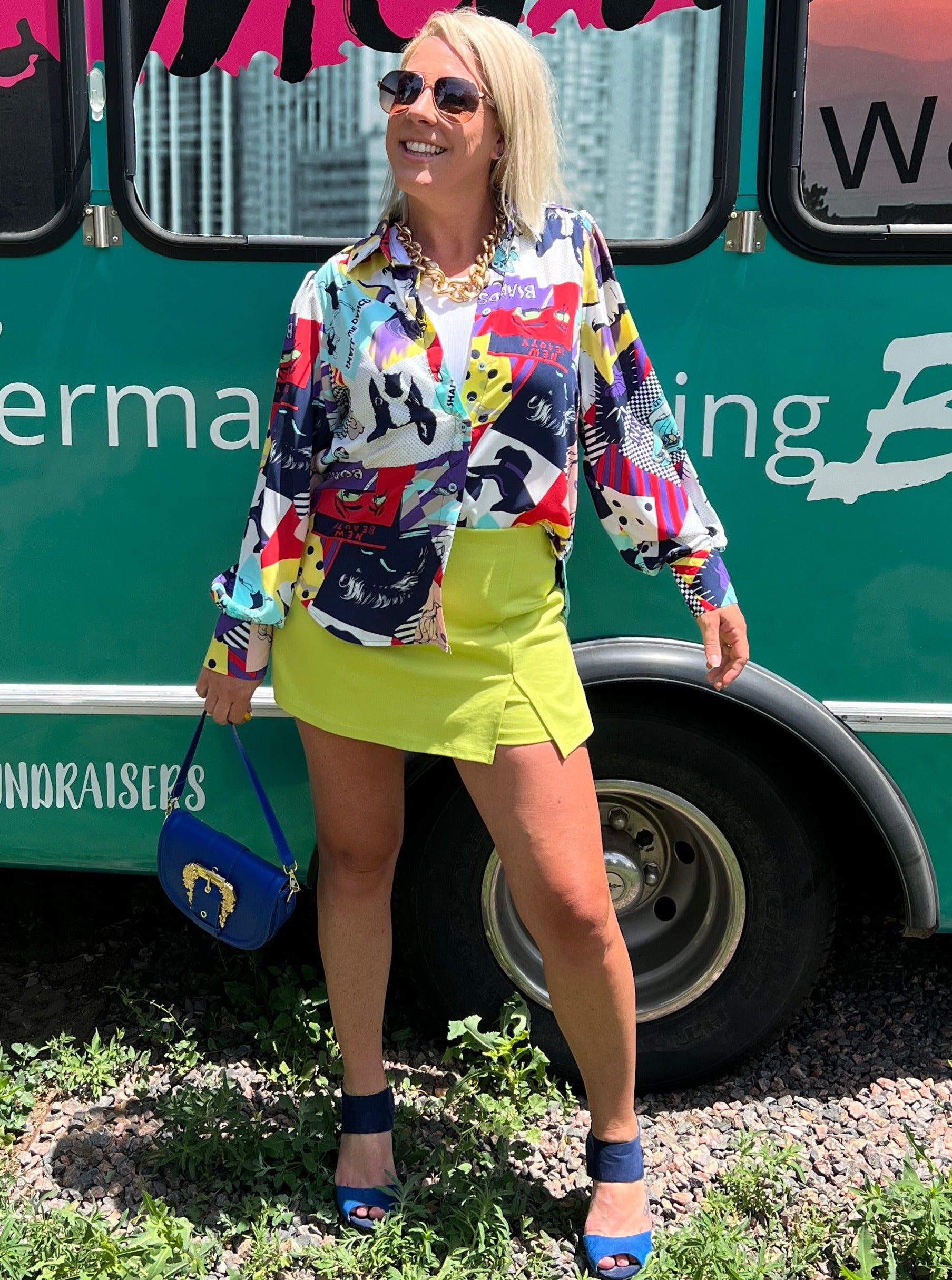 Chartreuse Skort