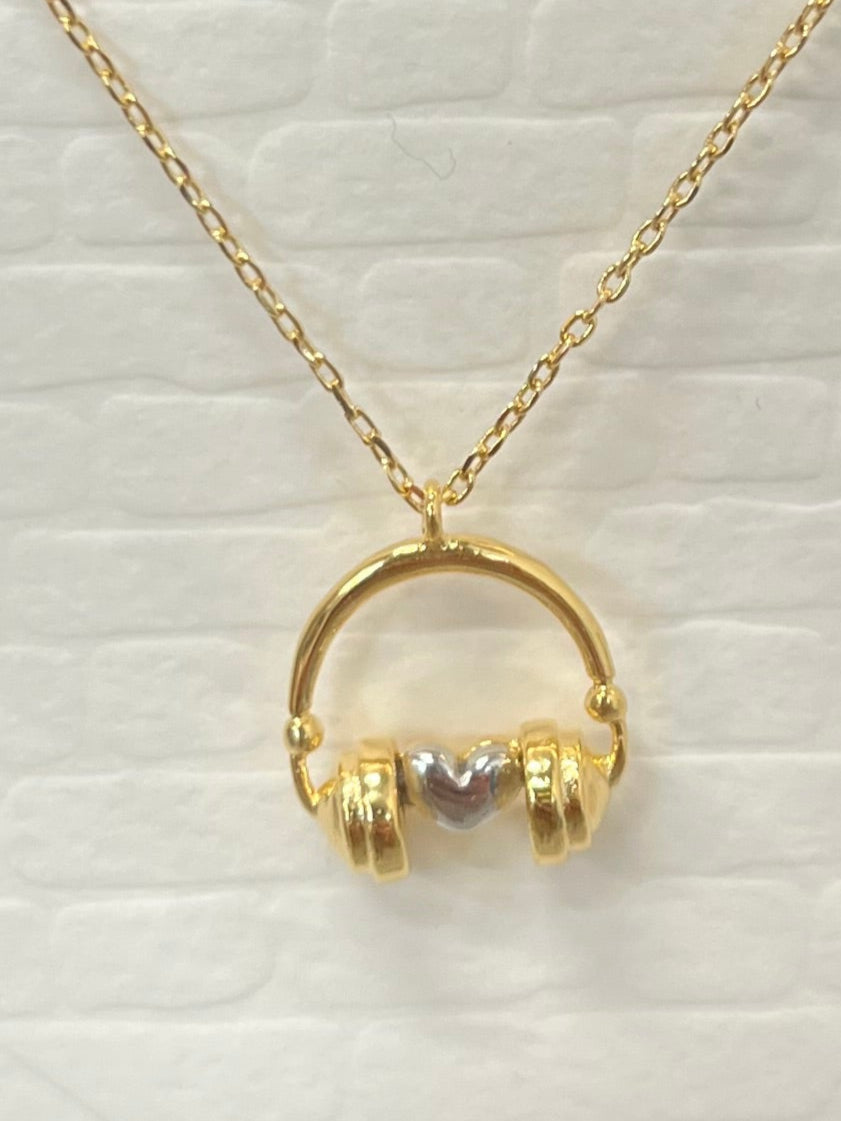 Two Tone Headphone Necklace