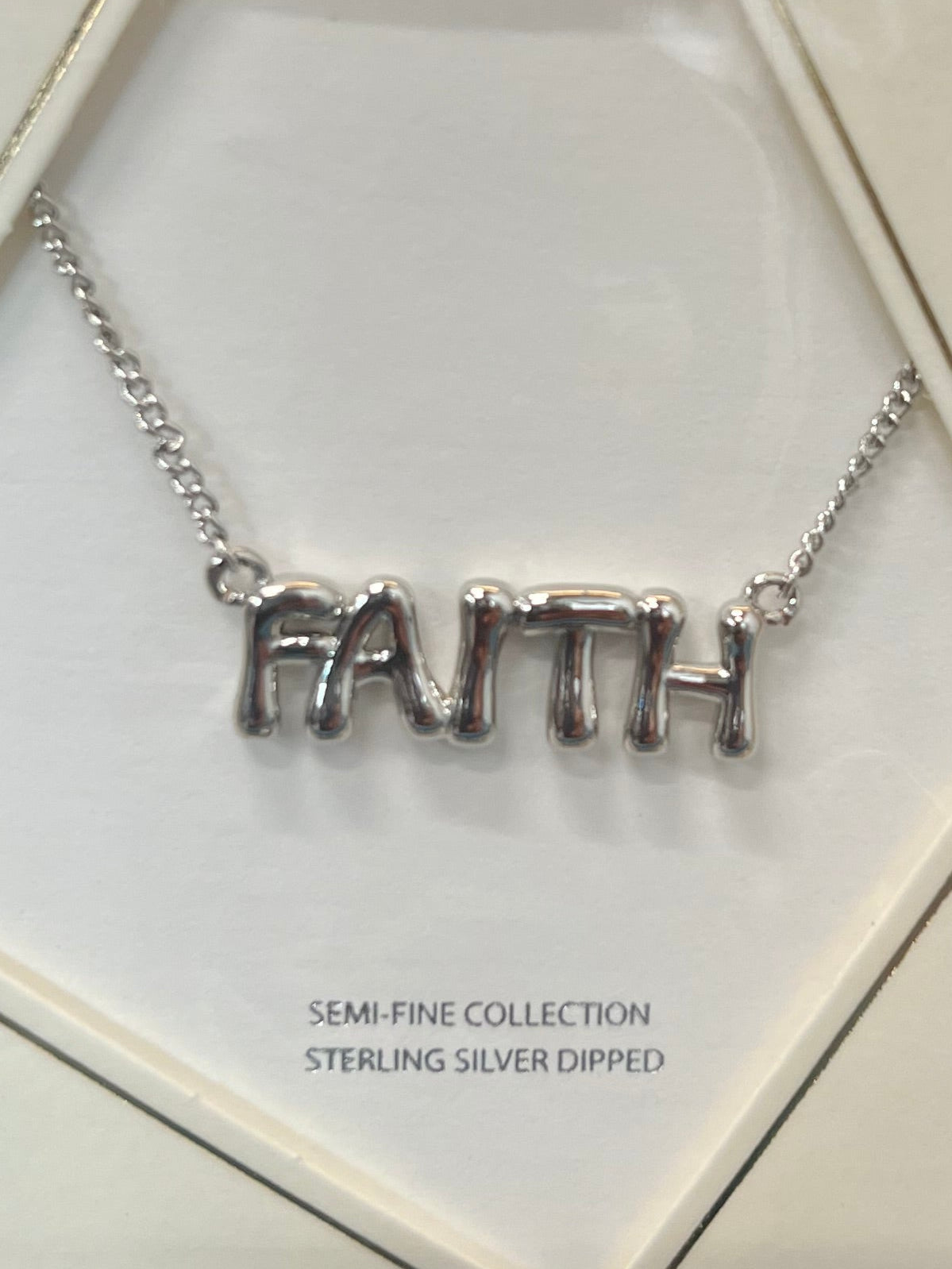 FAITH Sterling Silver Dipped Necklace