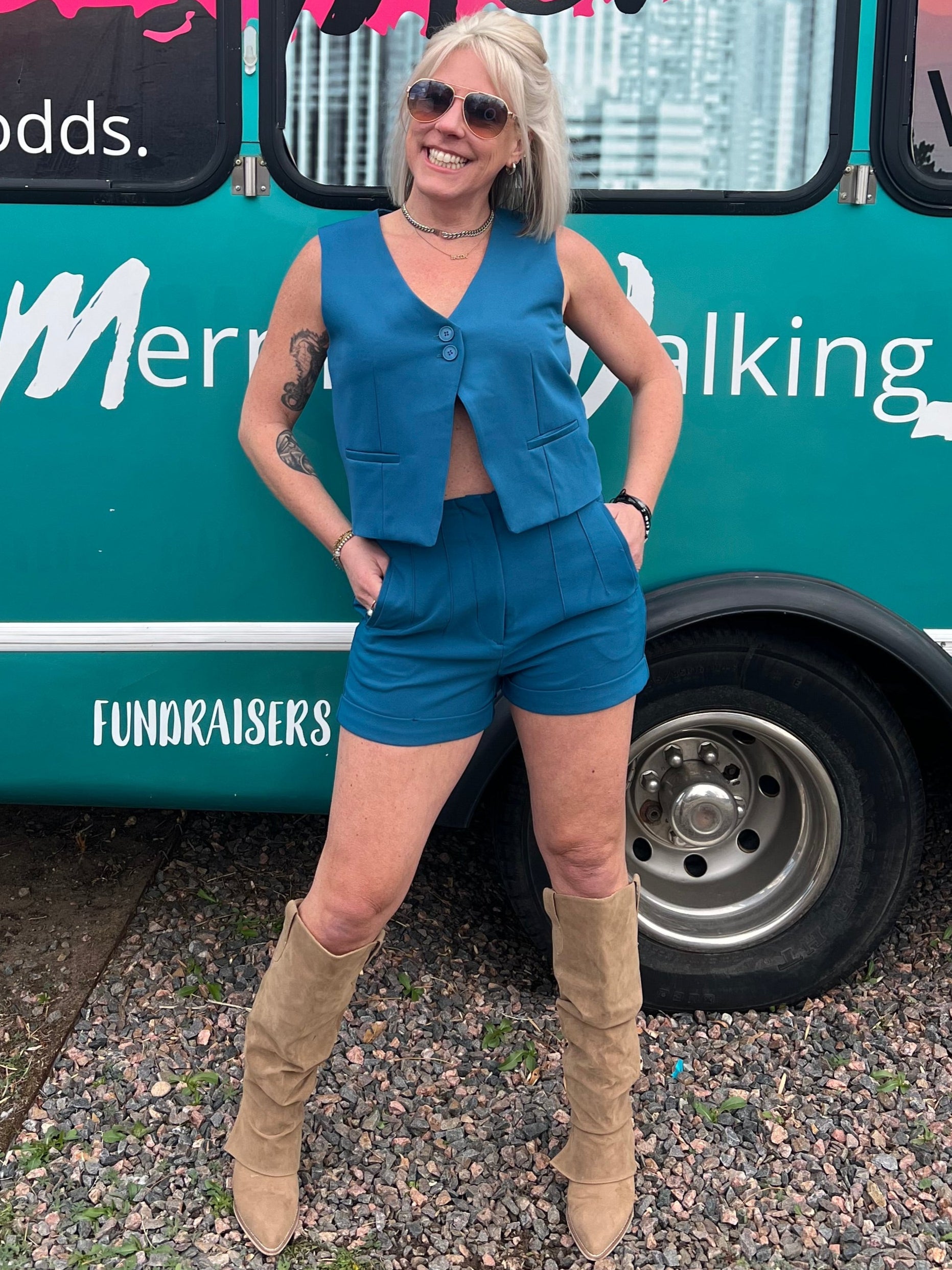 AJ Shorts in Teal