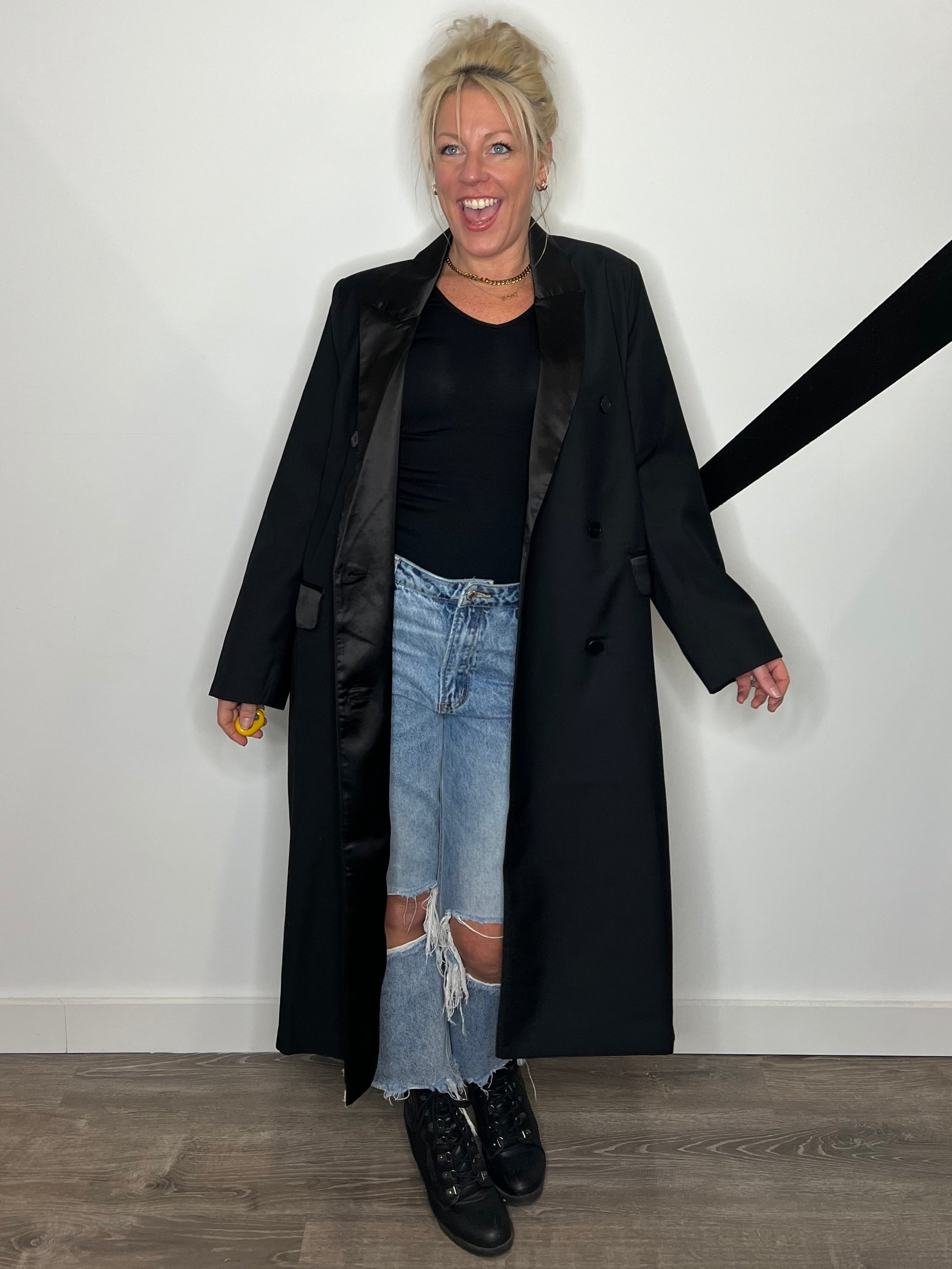 Tuxedo Collar Trench Coat