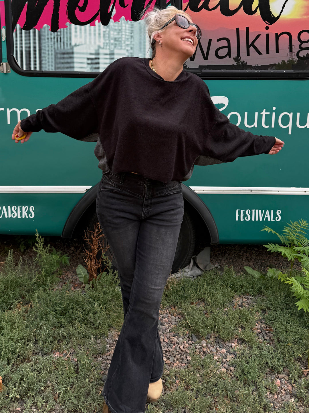 Stevie Dolman Top in Black