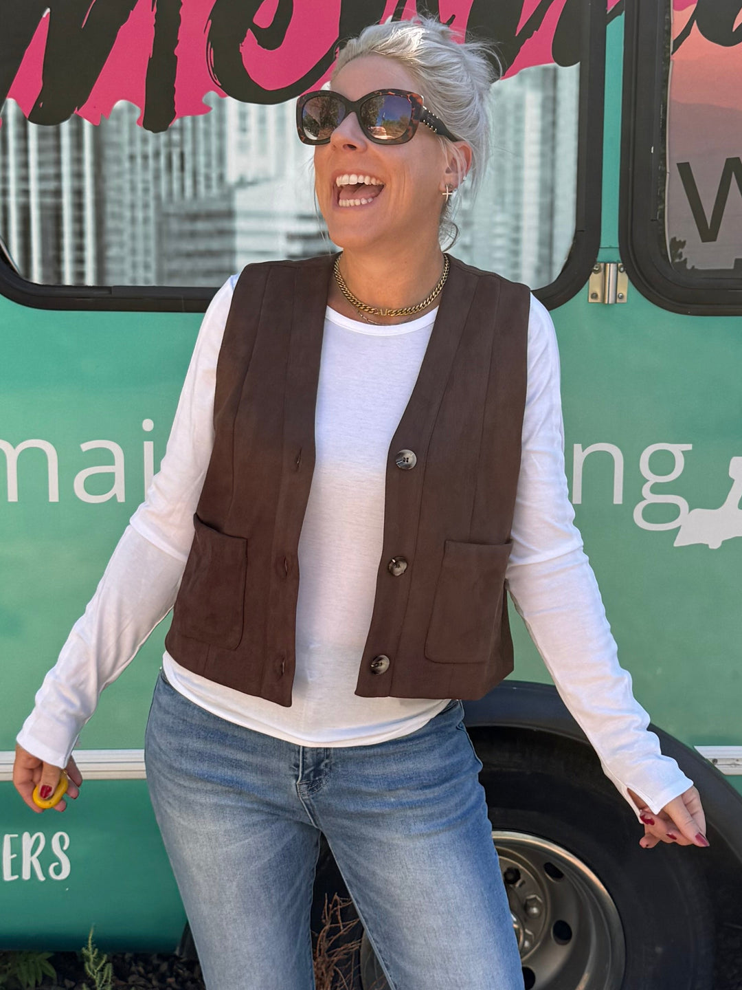 Jolie Vest in Brown