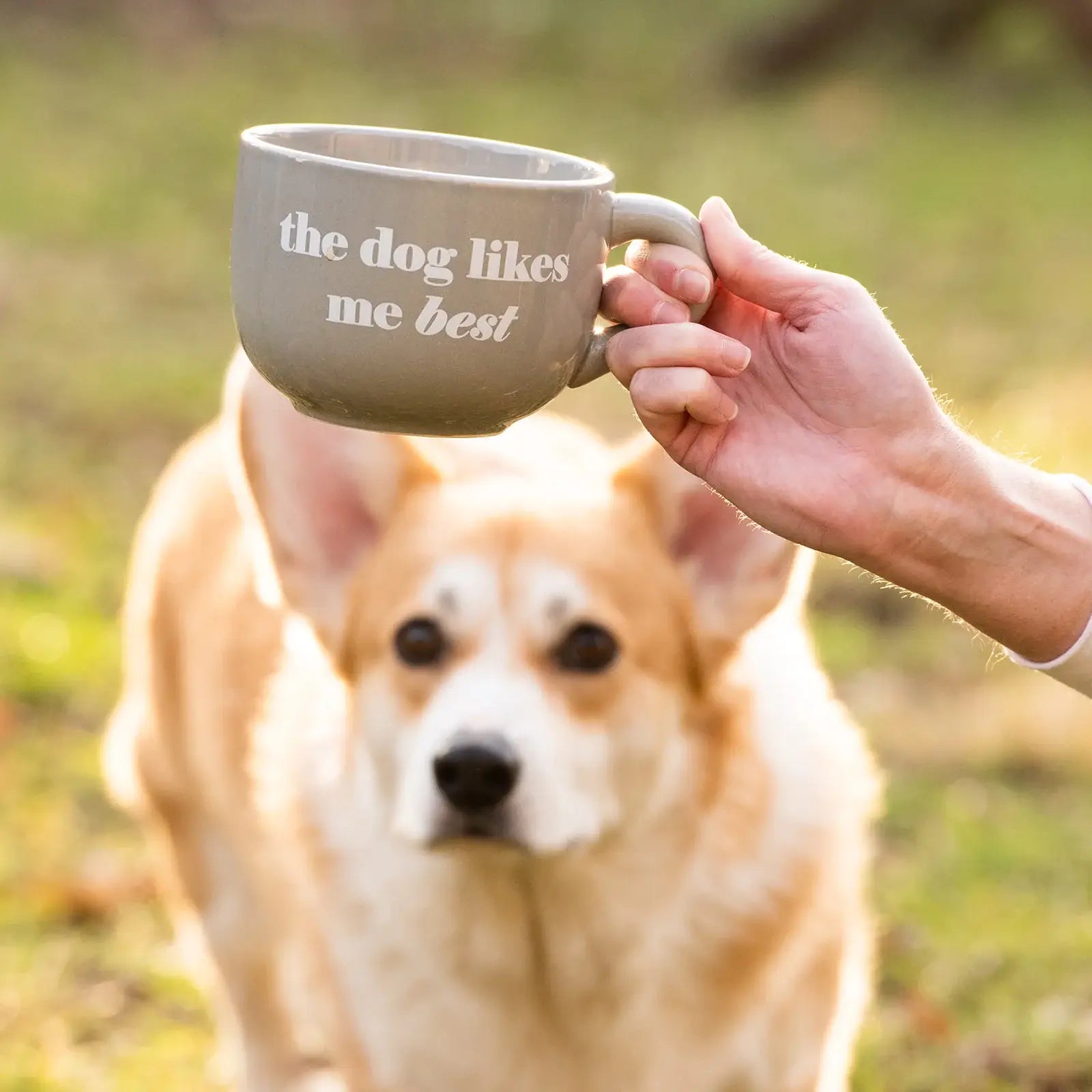 The Dog Likes Me Best Cappuccino Mug