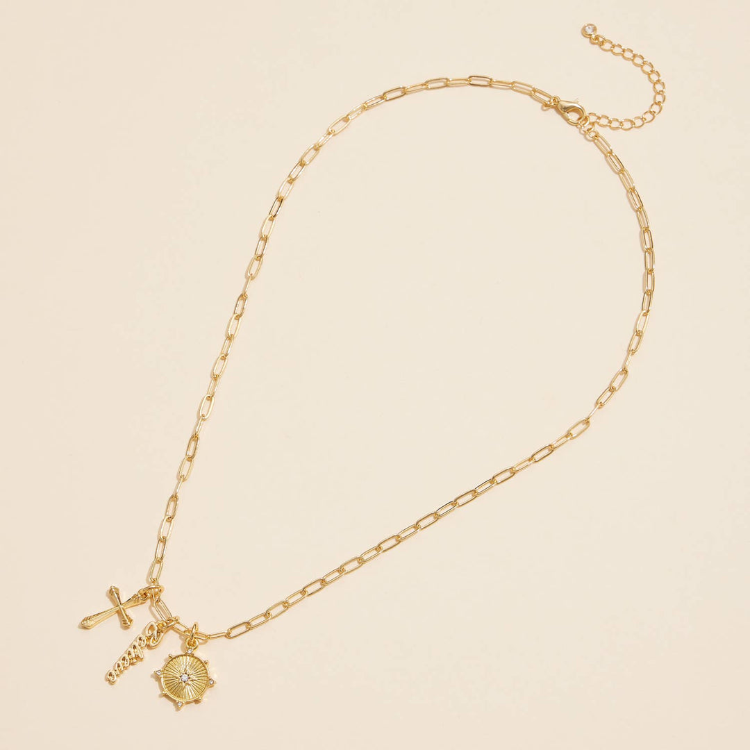 Cross, Believe, Compass Charm Necklace Kit