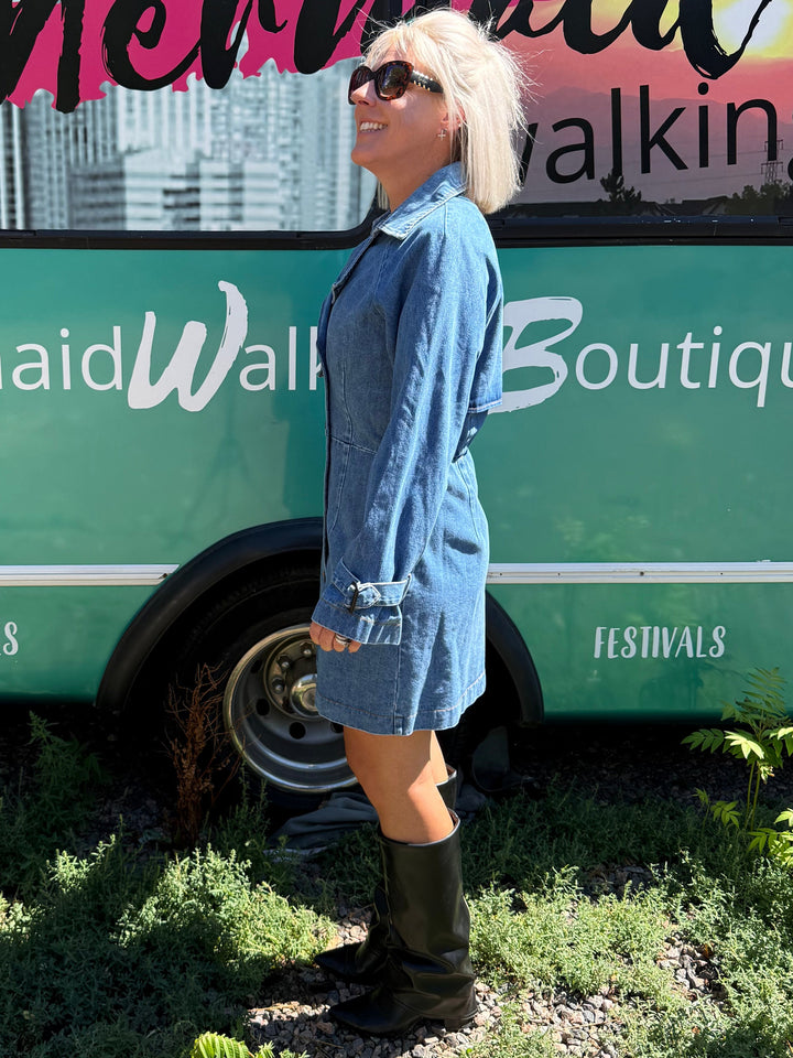 Denim Trench Dress Coat