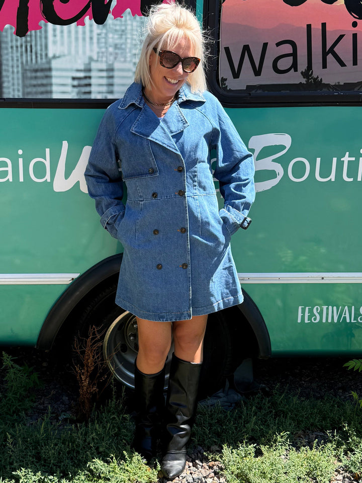 Denim Trench Dress Coat