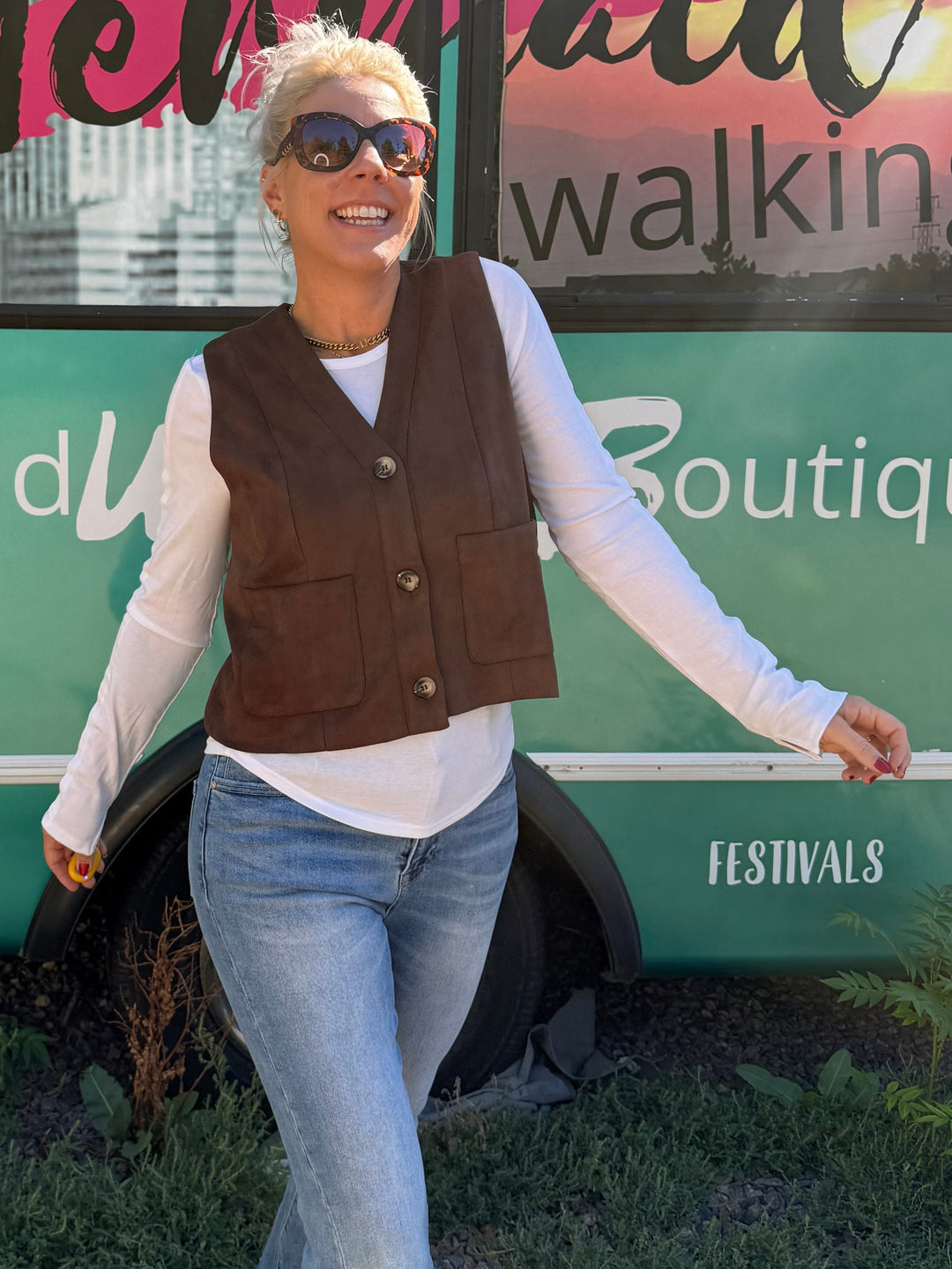 Jolie Vest in Brown