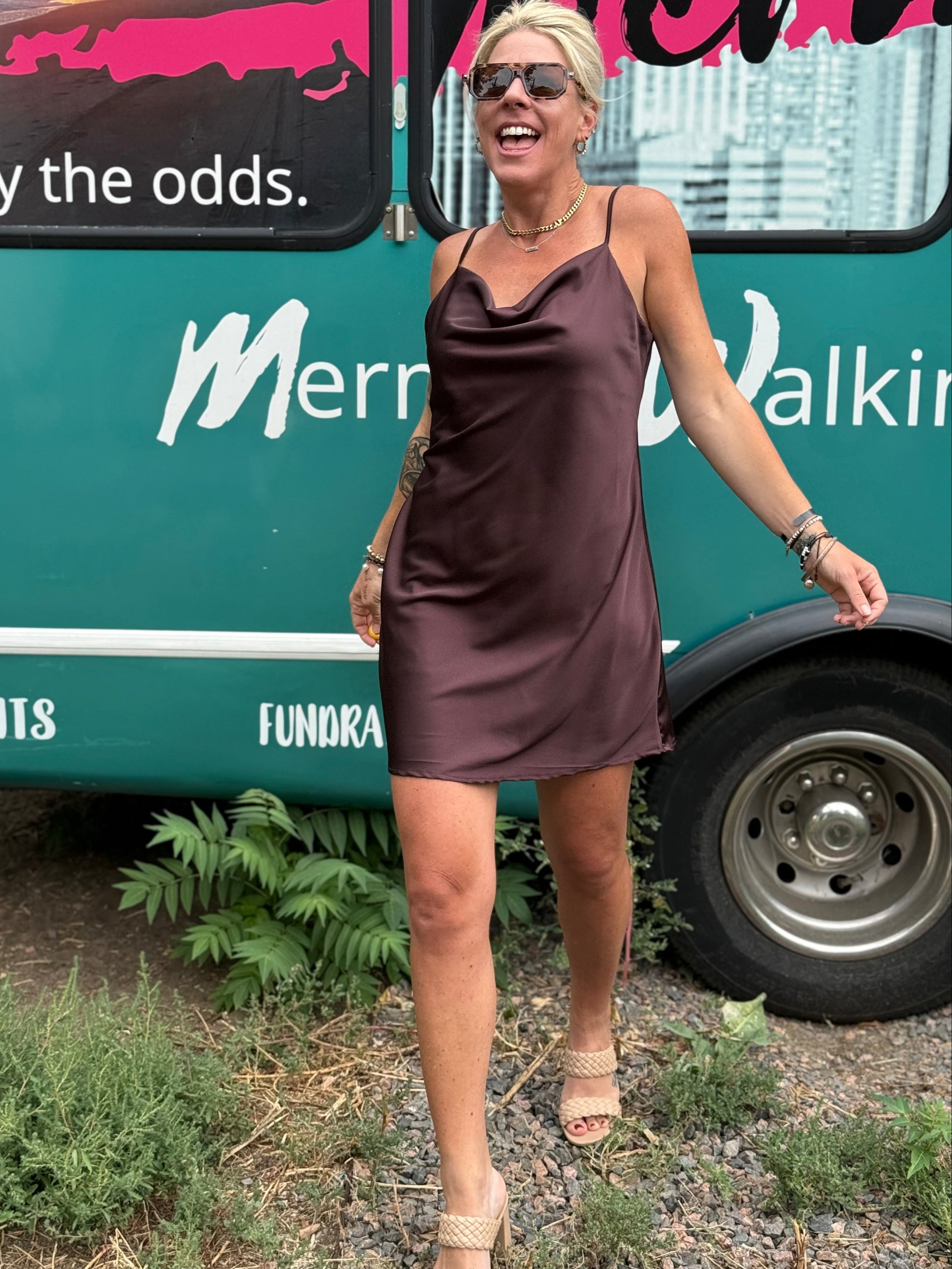 Eleanor Satin Mini Dress