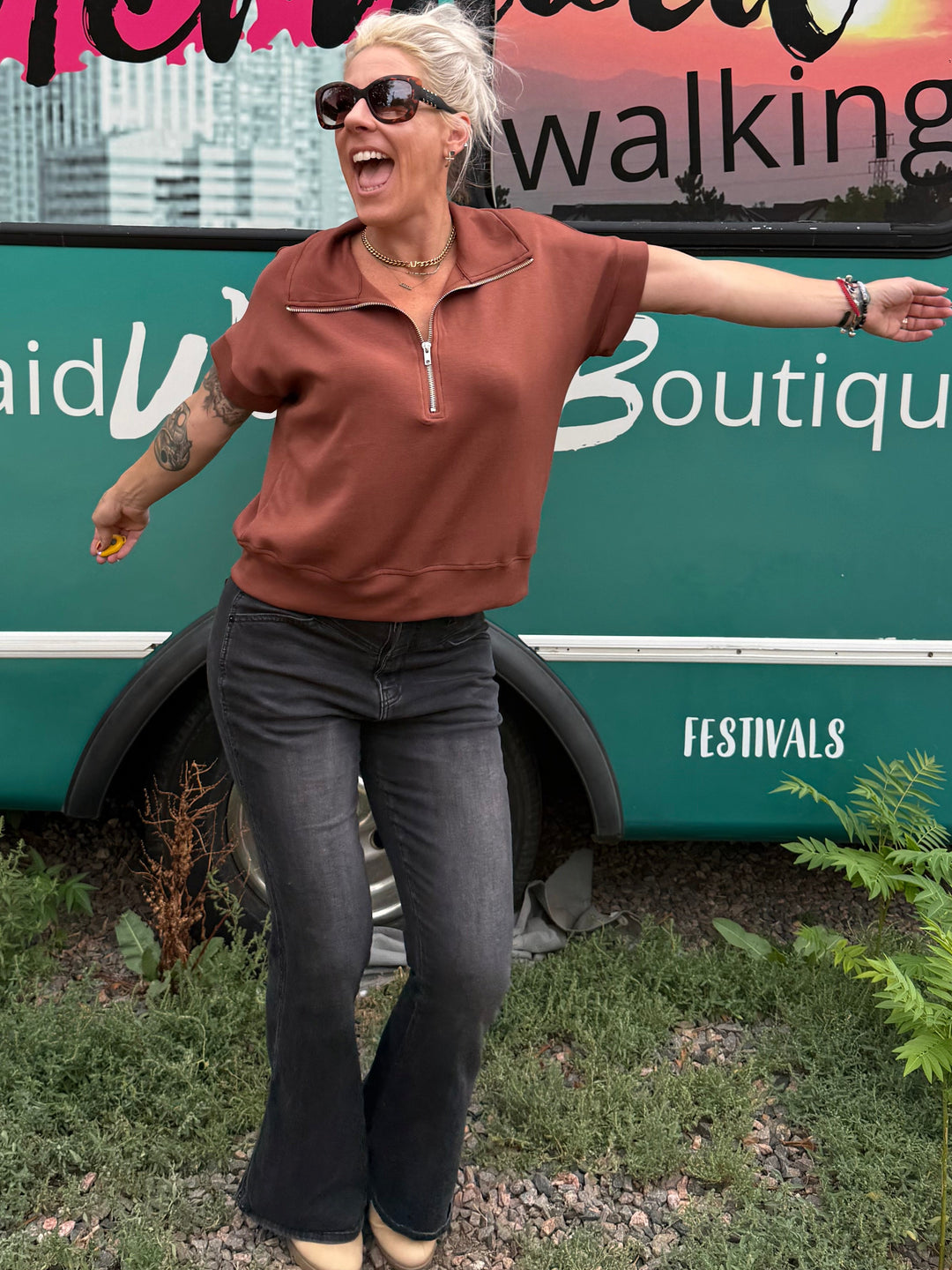 Adeline Top in Brown