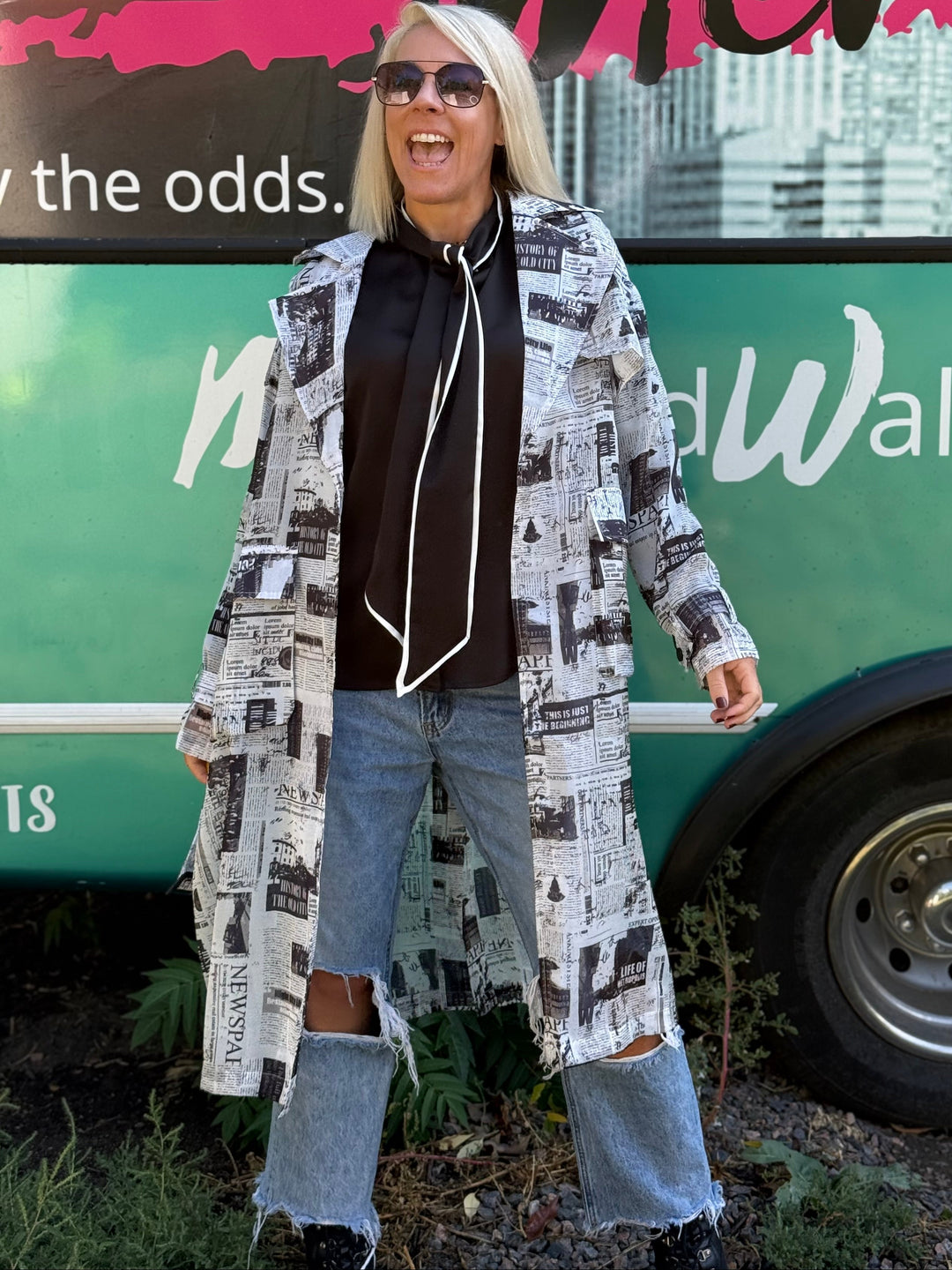 Newspaper Trench Coat