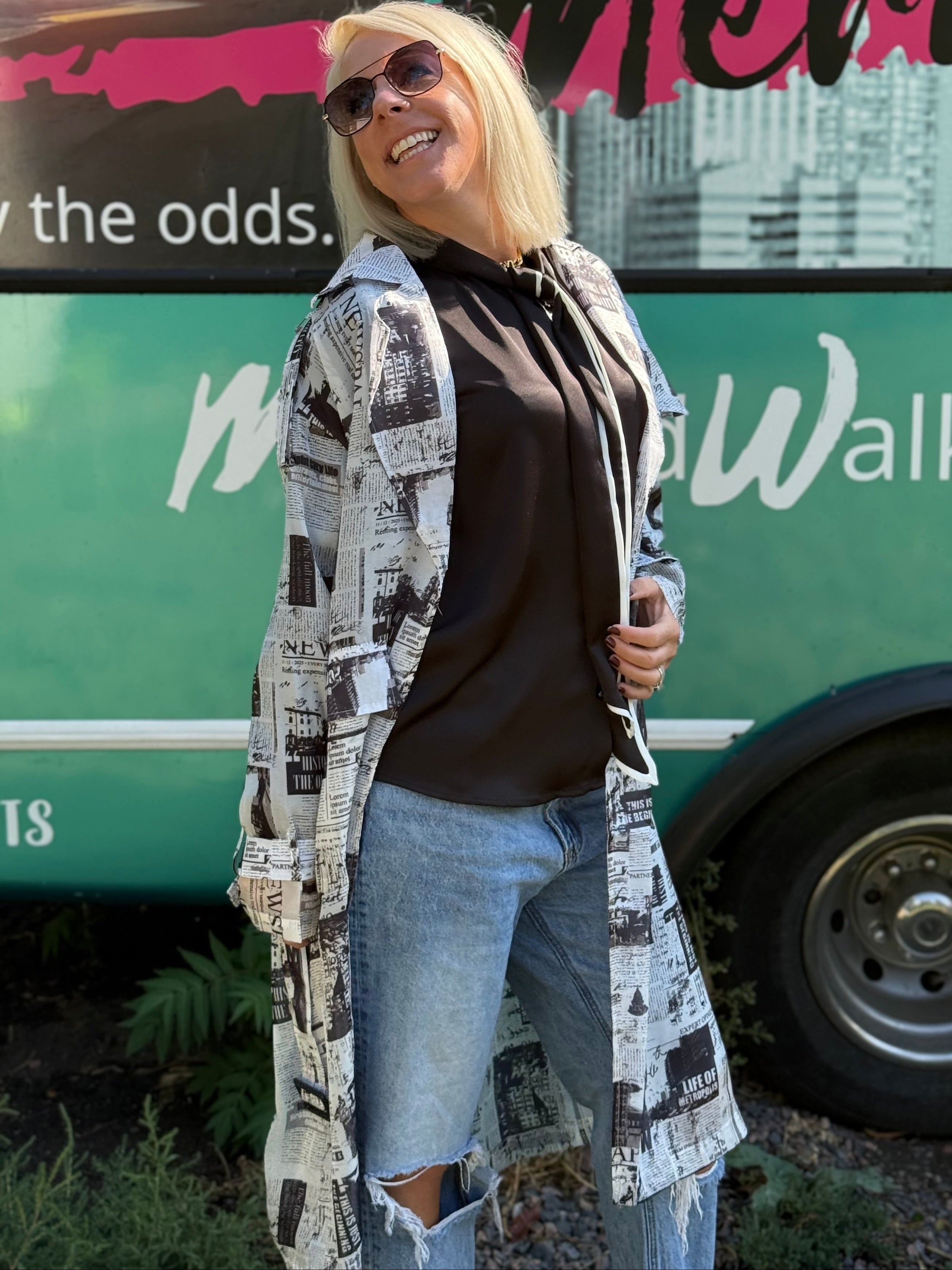 Newspaper Trench Coat