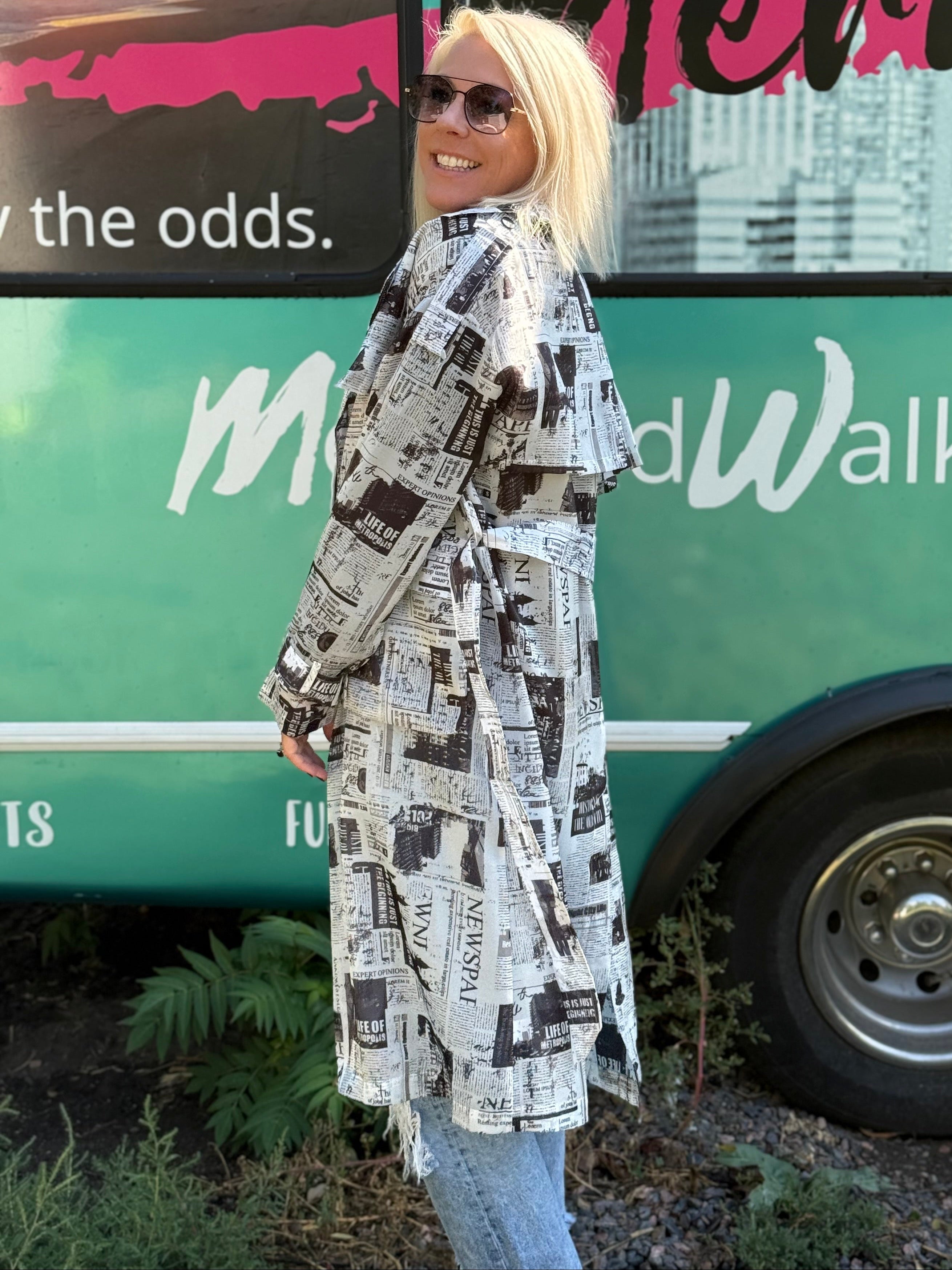 Newspaper Trench Coat
