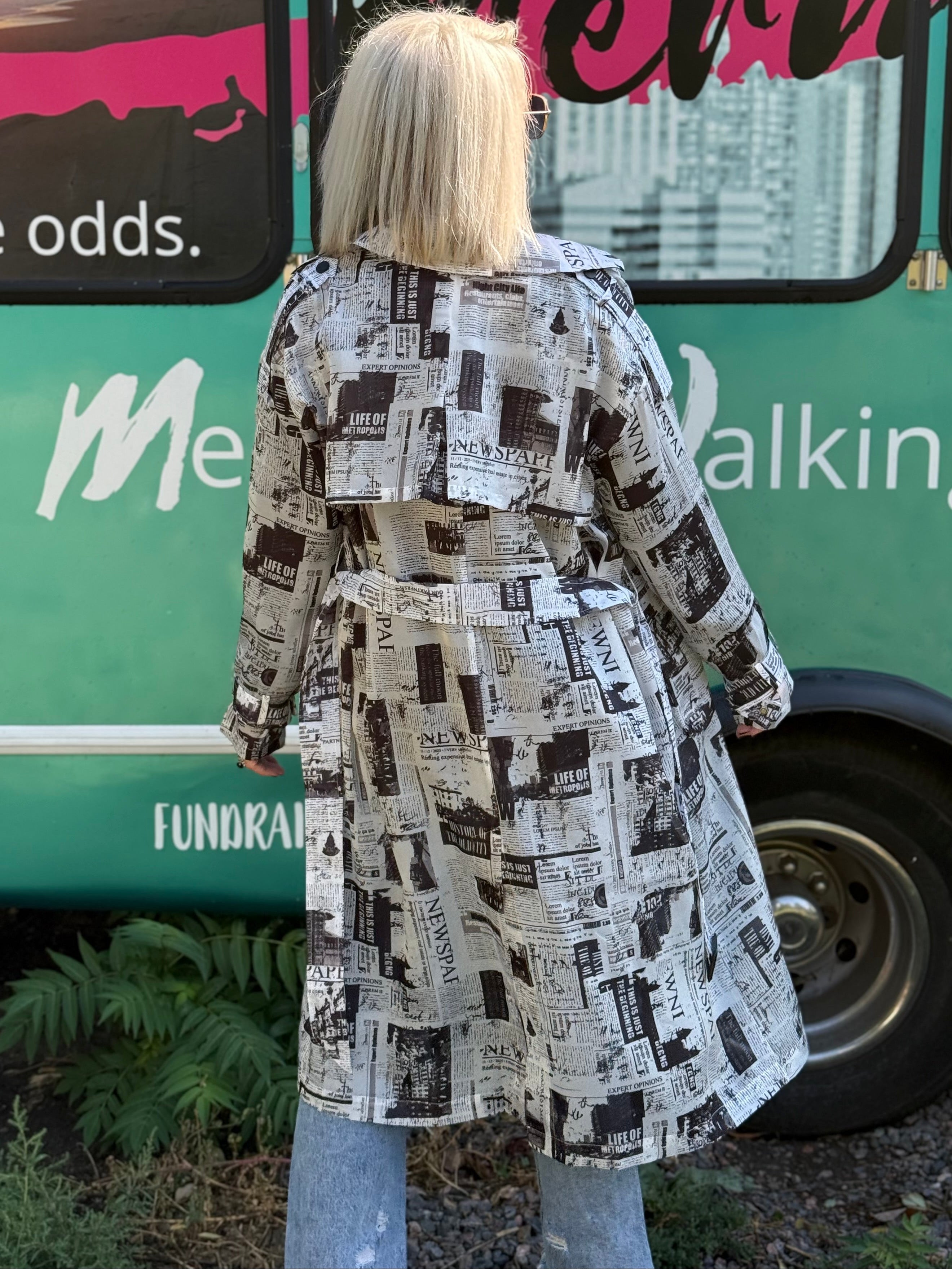 Newspaper Trench Coat