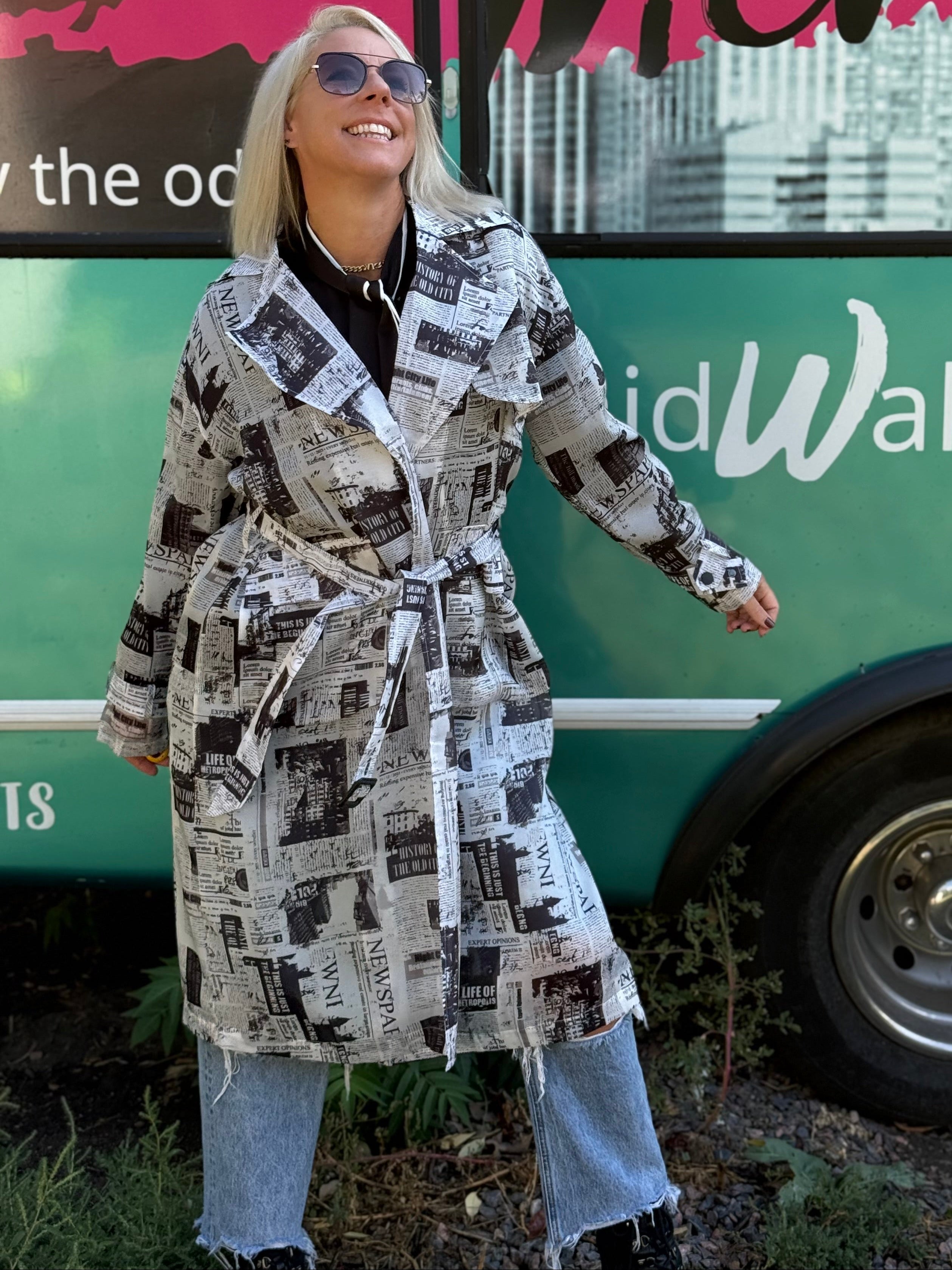 Newspaper Trench Coat