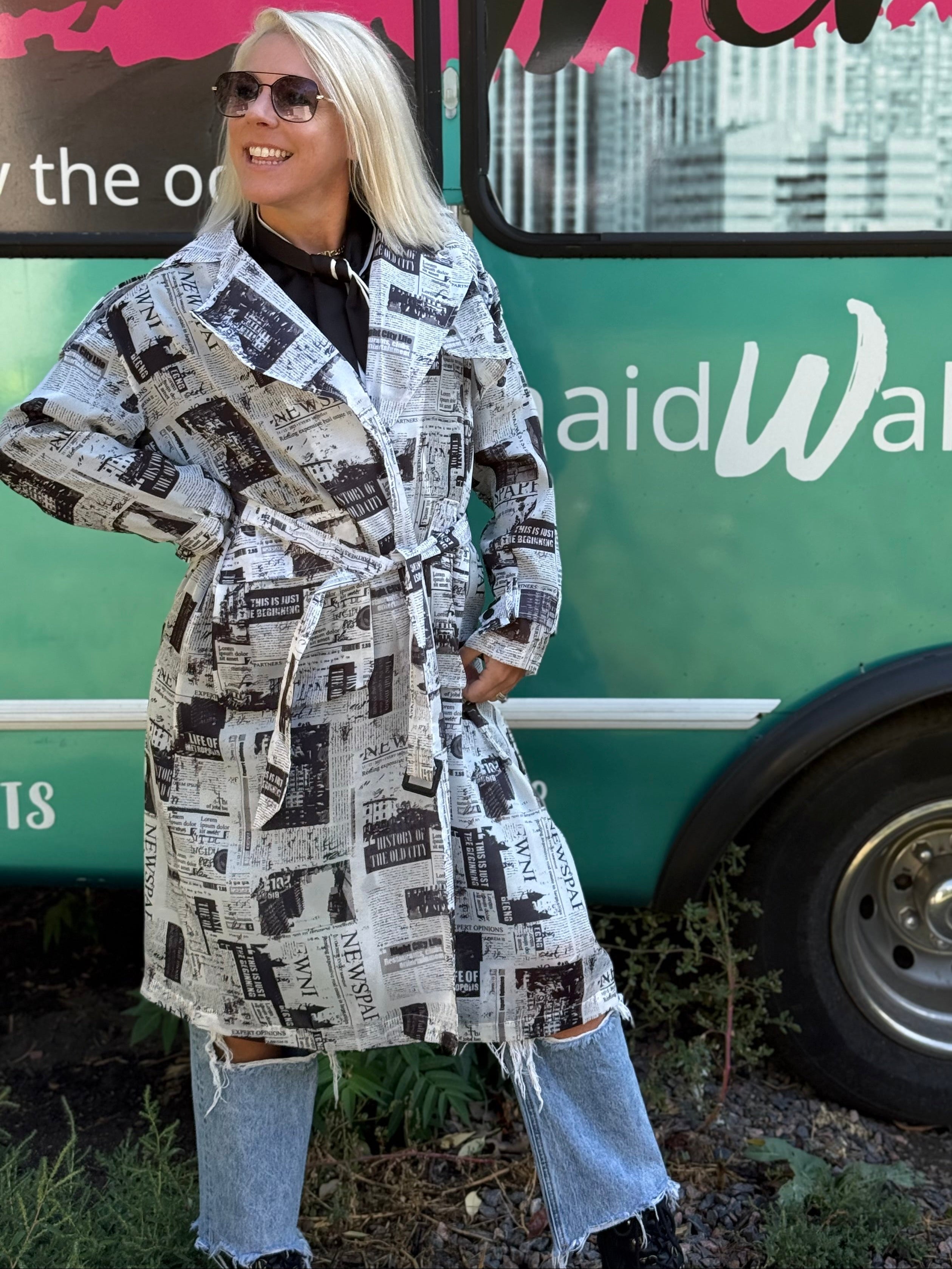 Newspaper Trench Coat