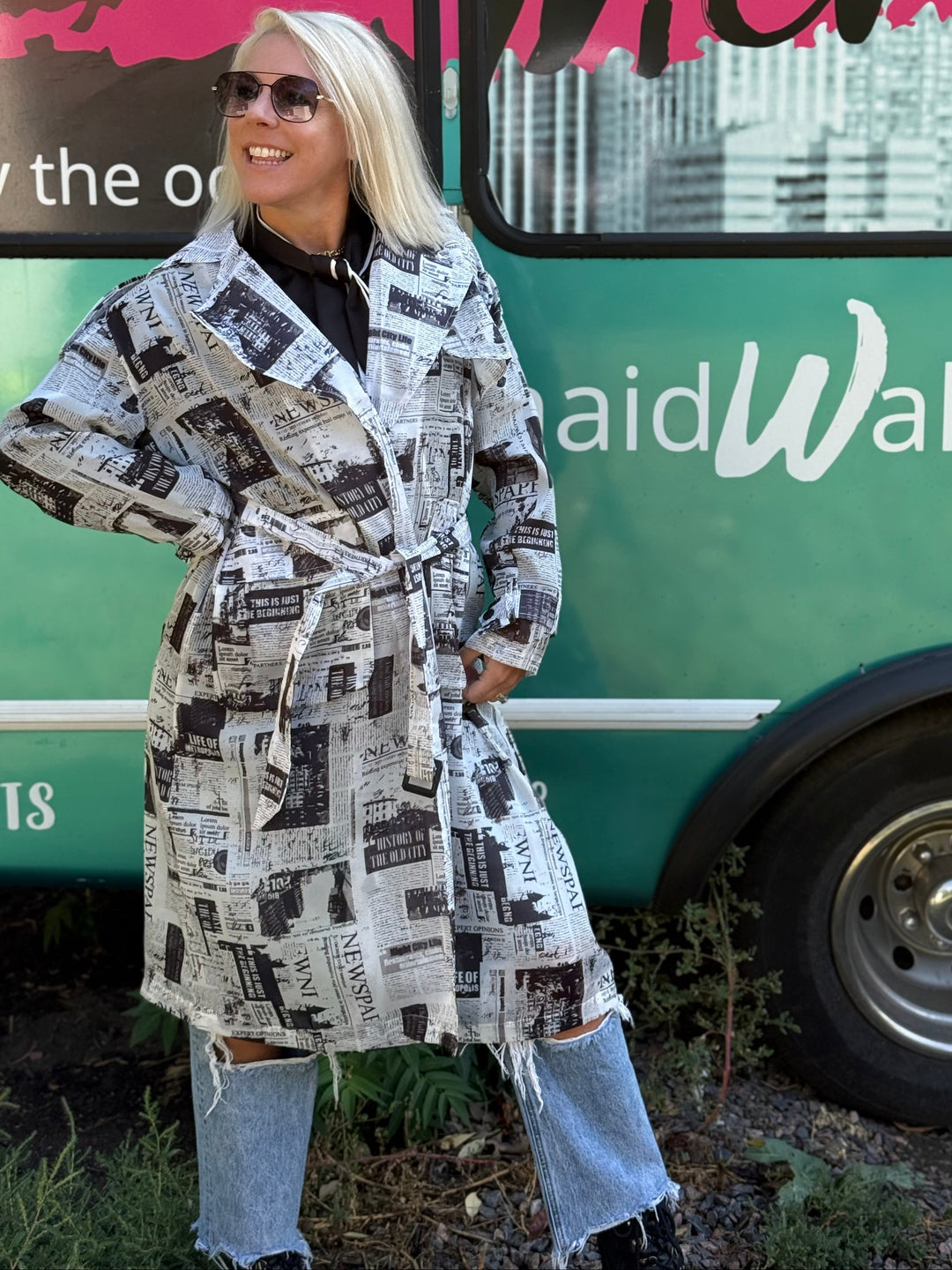 Newspaper Trench Coat