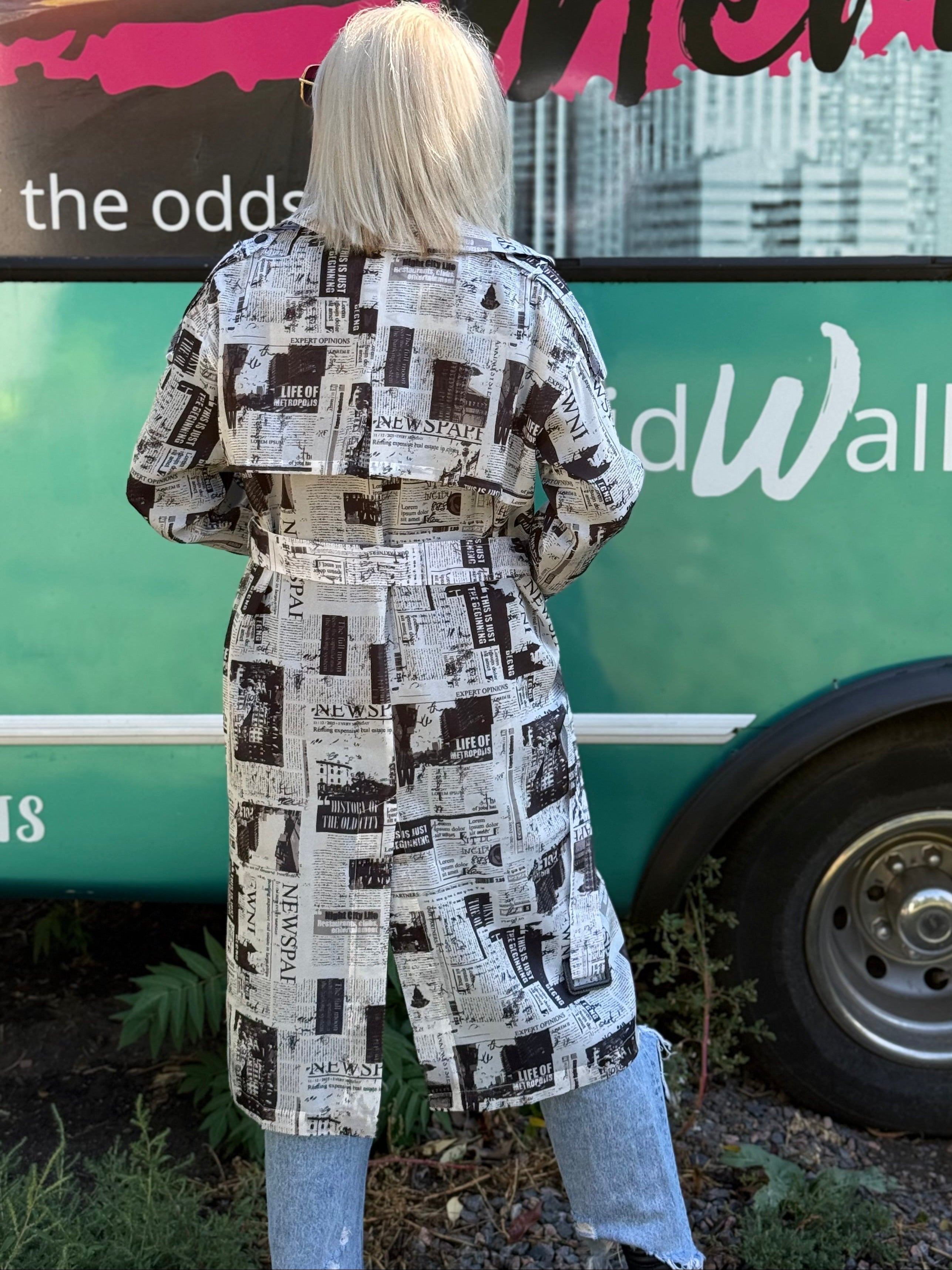 Newspaper Trench Coat