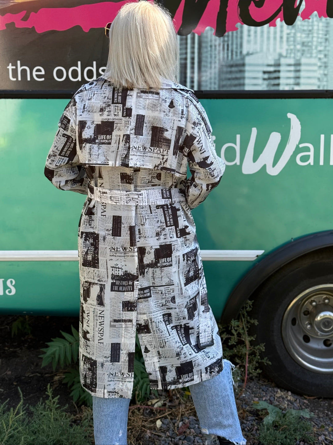 Newspaper Trench Coat