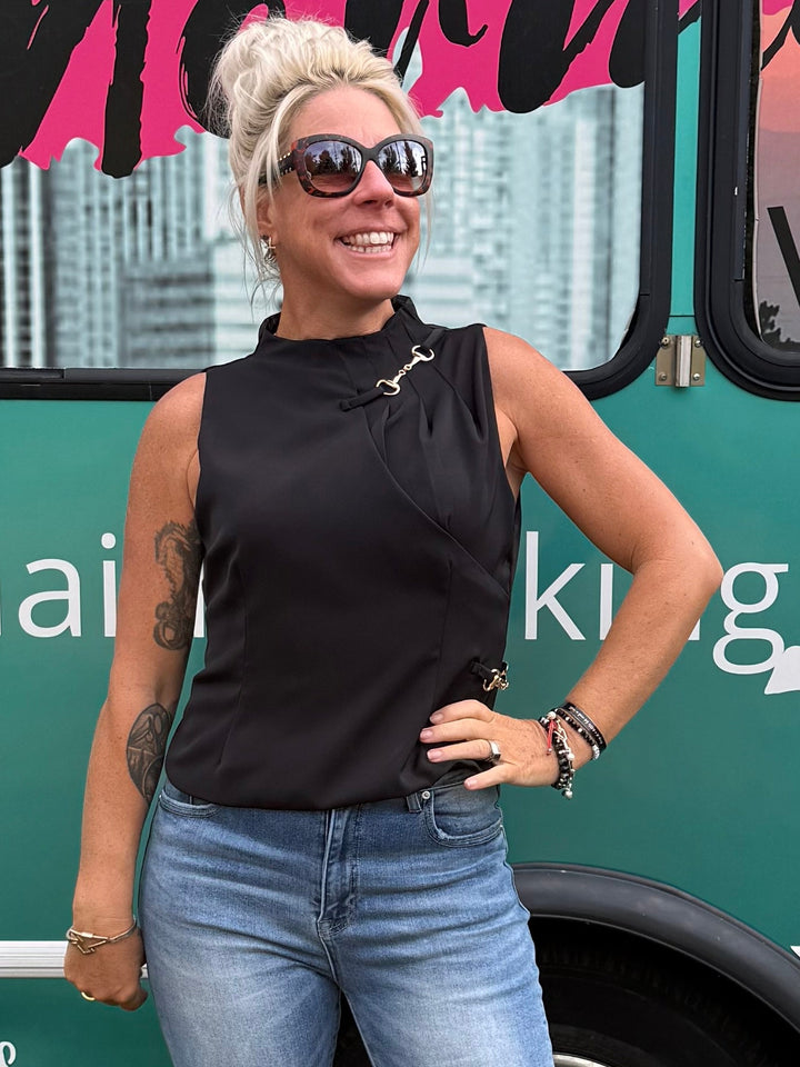 Buckle Up Top in Black