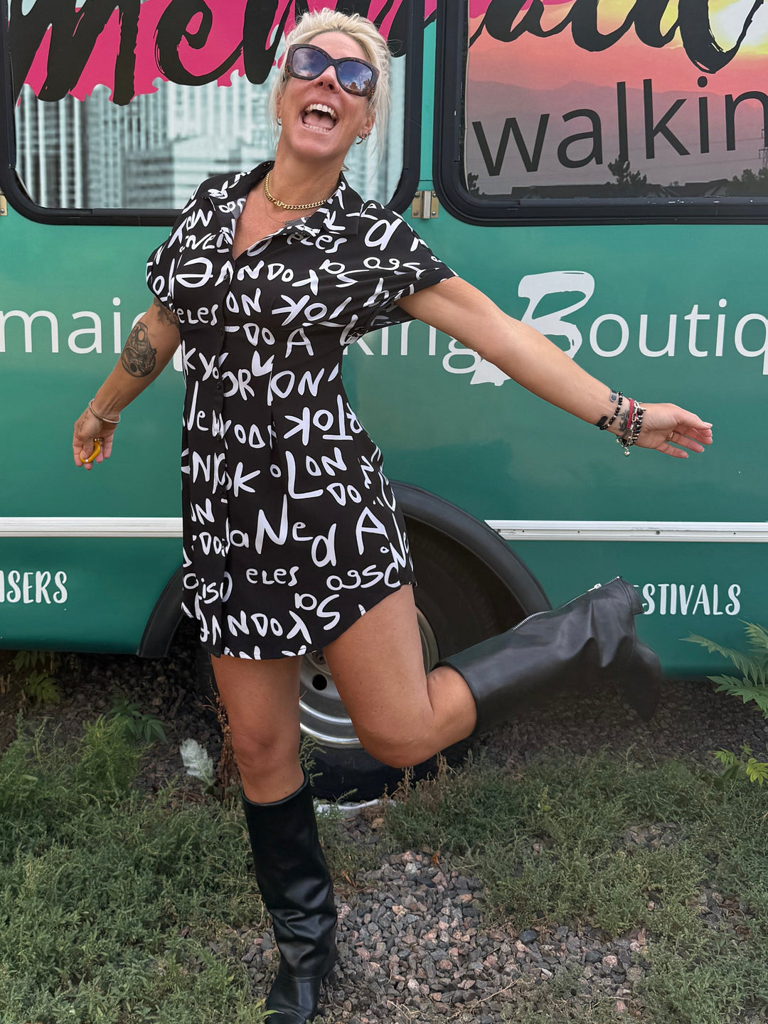 Travel Dress Button Up